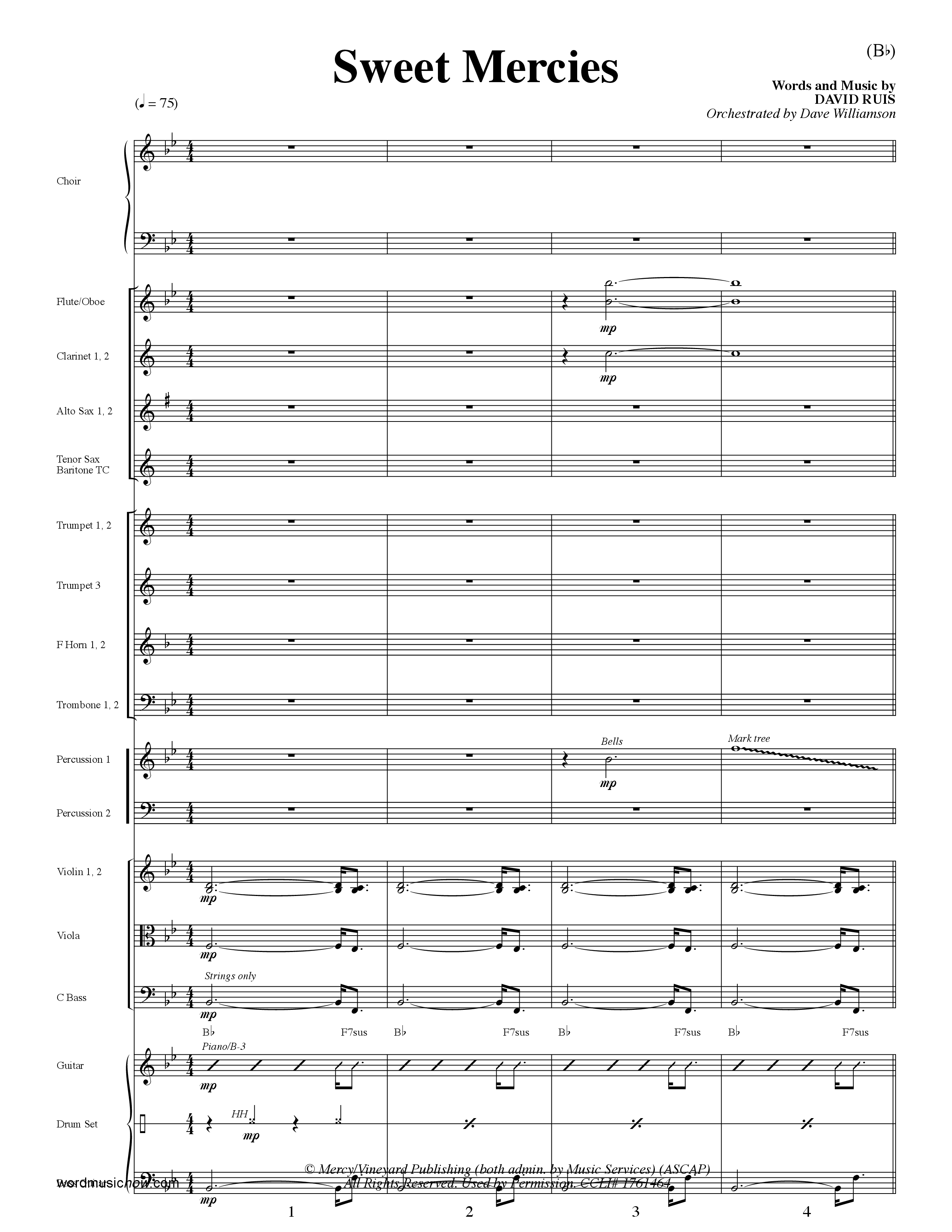 Sweet Mercies (Choral Anthem SATB) Conductor's Score (Word Music Choral / Orch. Dave Williamson)