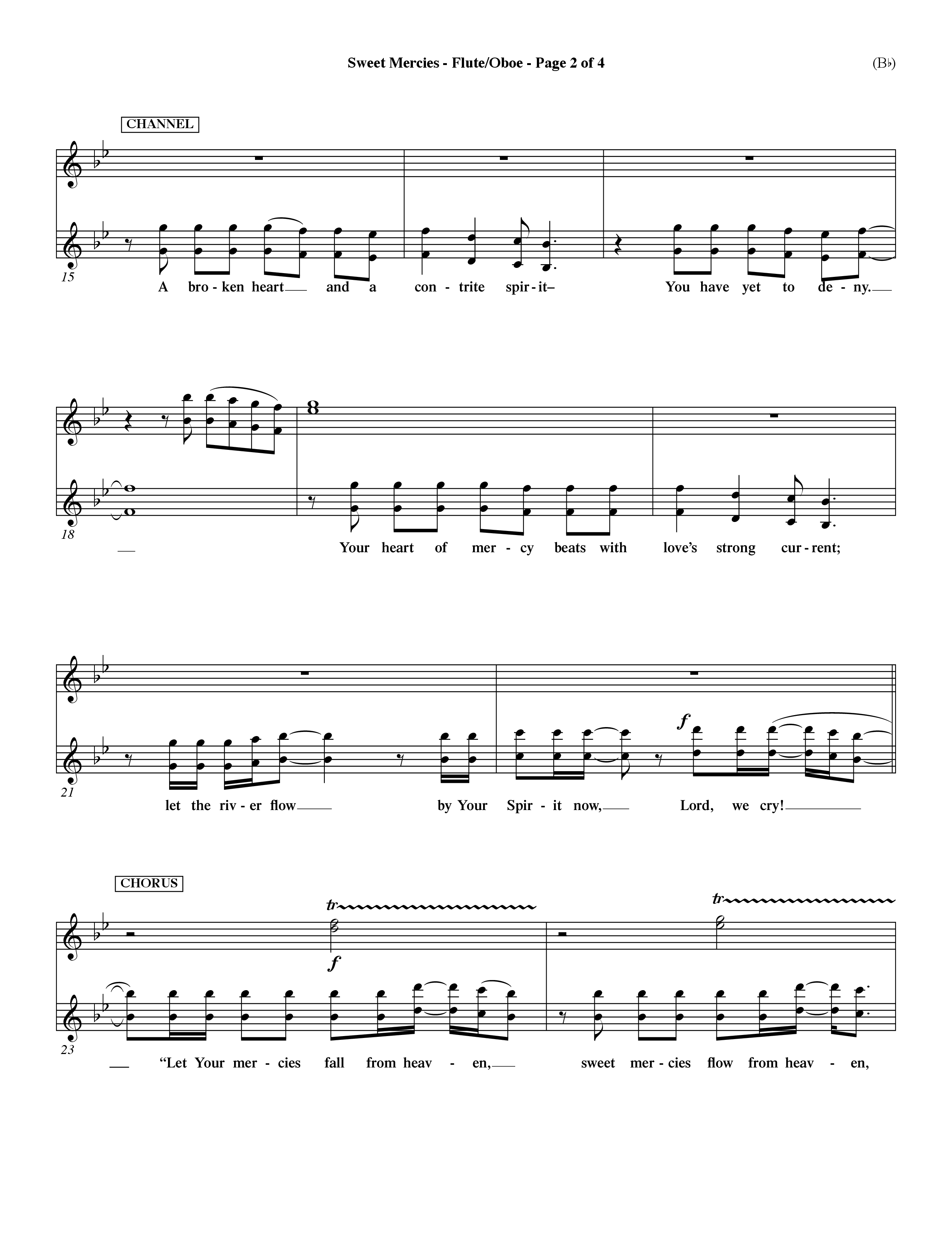 Sweet Mercies (Choral Anthem SATB) Flute/Oboe (Word Music Choral / Orch. Dave Williamson)