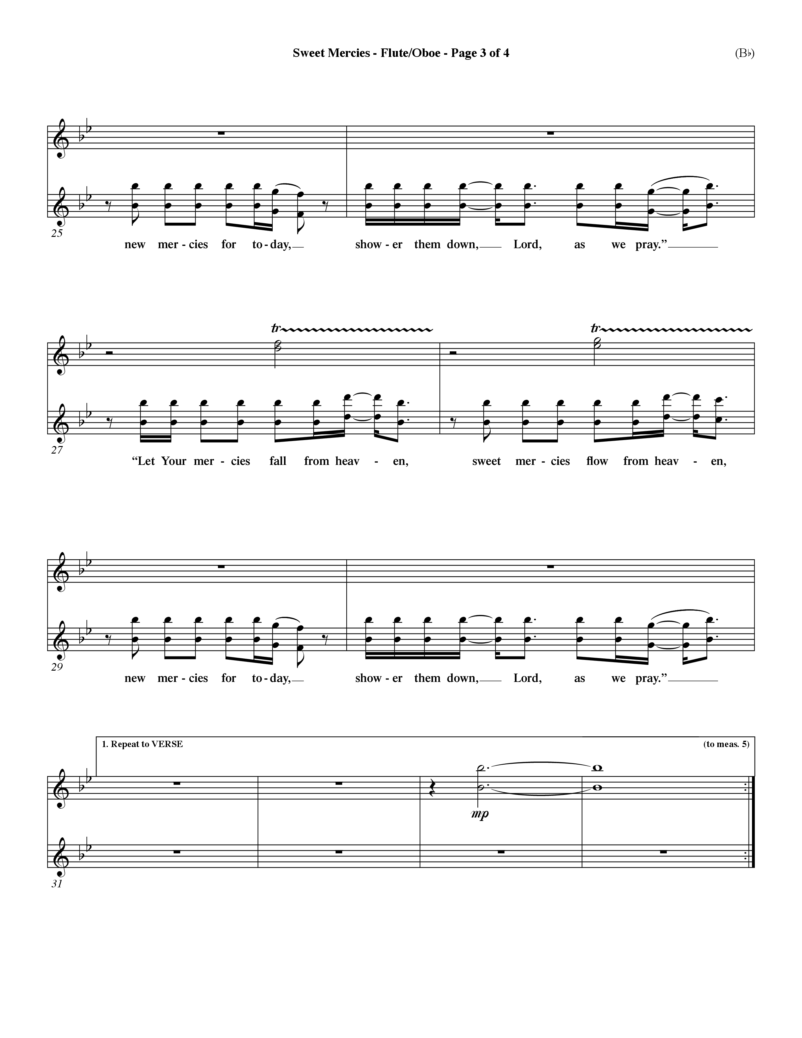 Sweet Mercies (Choral Anthem SATB) Flute/Oboe (Word Music Choral / Orch. Dave Williamson)