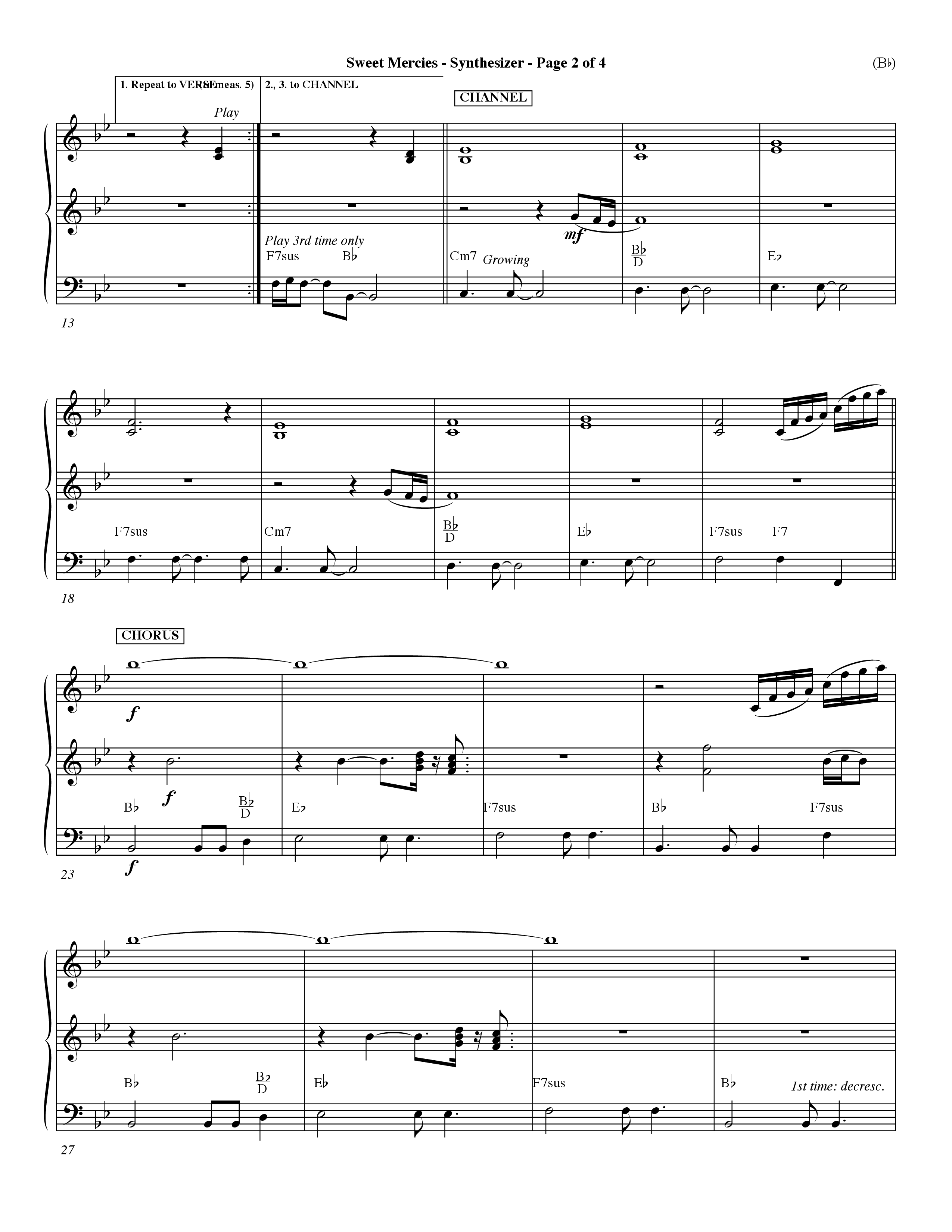 Sweet Mercies (Choral Anthem SATB) Synth (Word Music Choral / Orch. Dave Williamson)