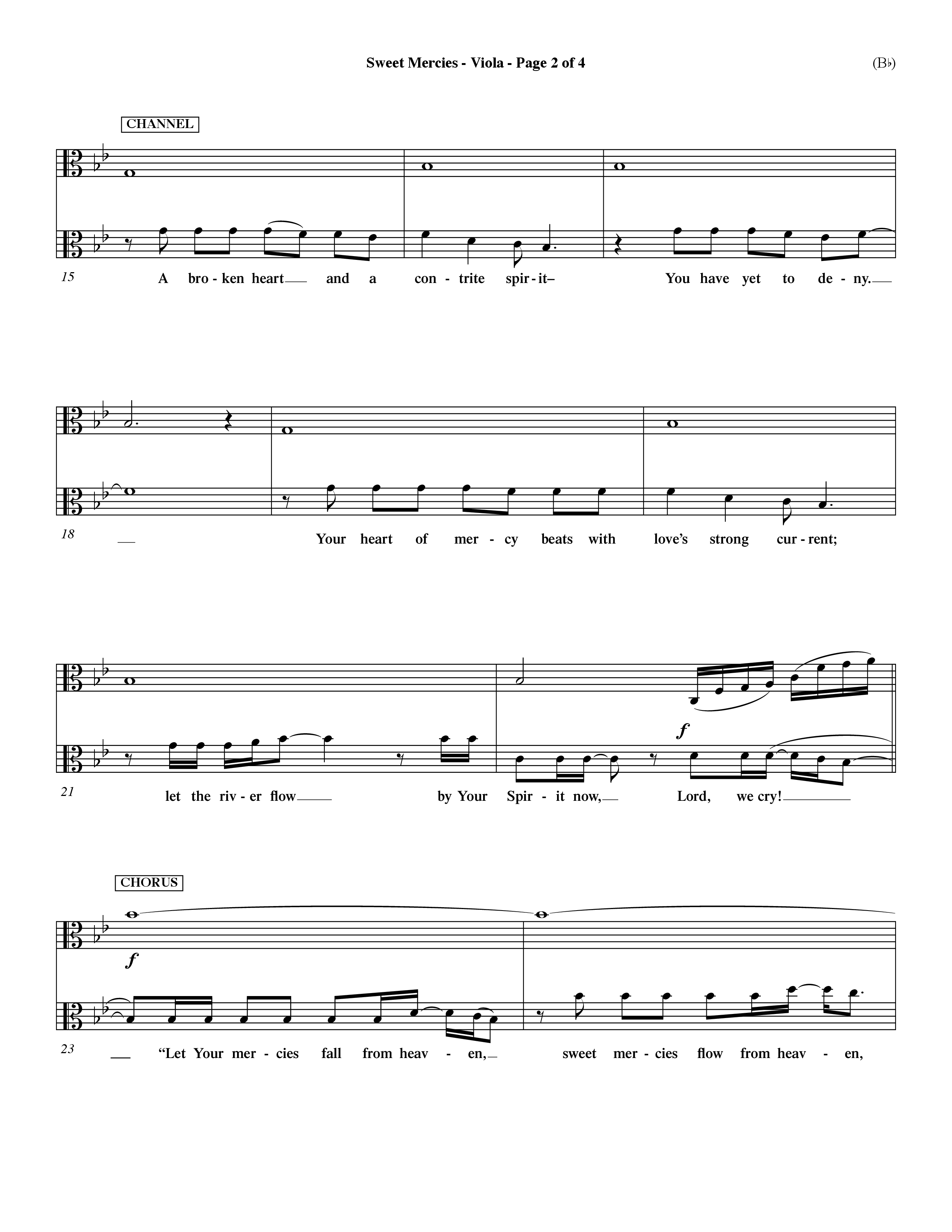 Sweet Mercies (Choral Anthem SATB) Viola (Word Music Choral / Orch. Dave Williamson)