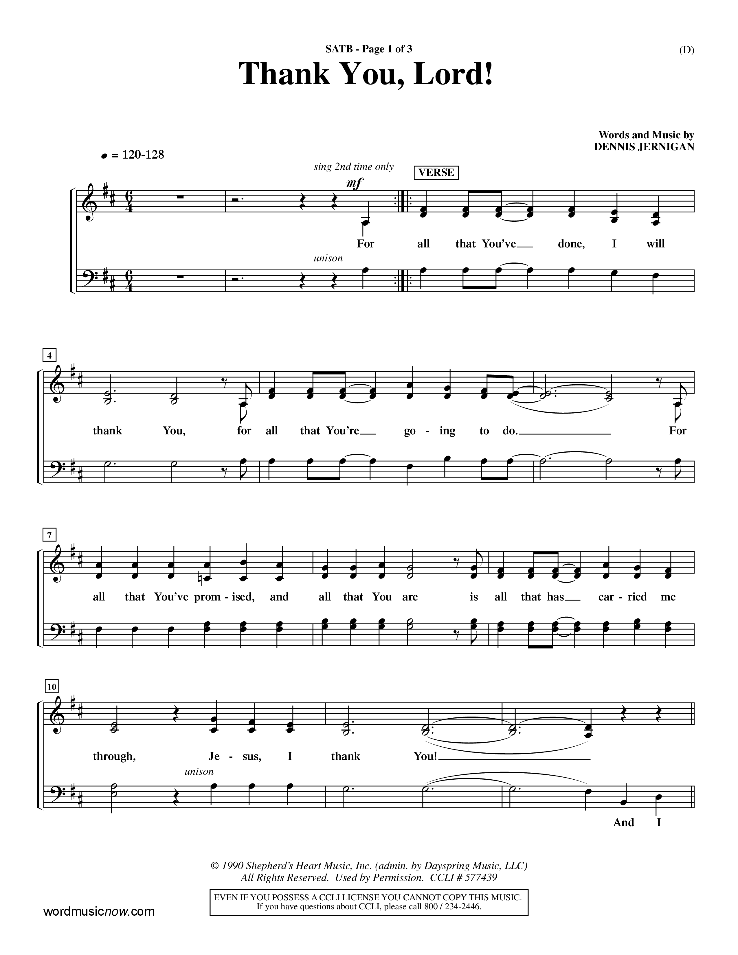 Thank You Lord (Choral Anthem SATB) Keyboard/Vocal (SATB) (Word Music Choral / Orch. Keith Christopher / Orch. Andrew High)