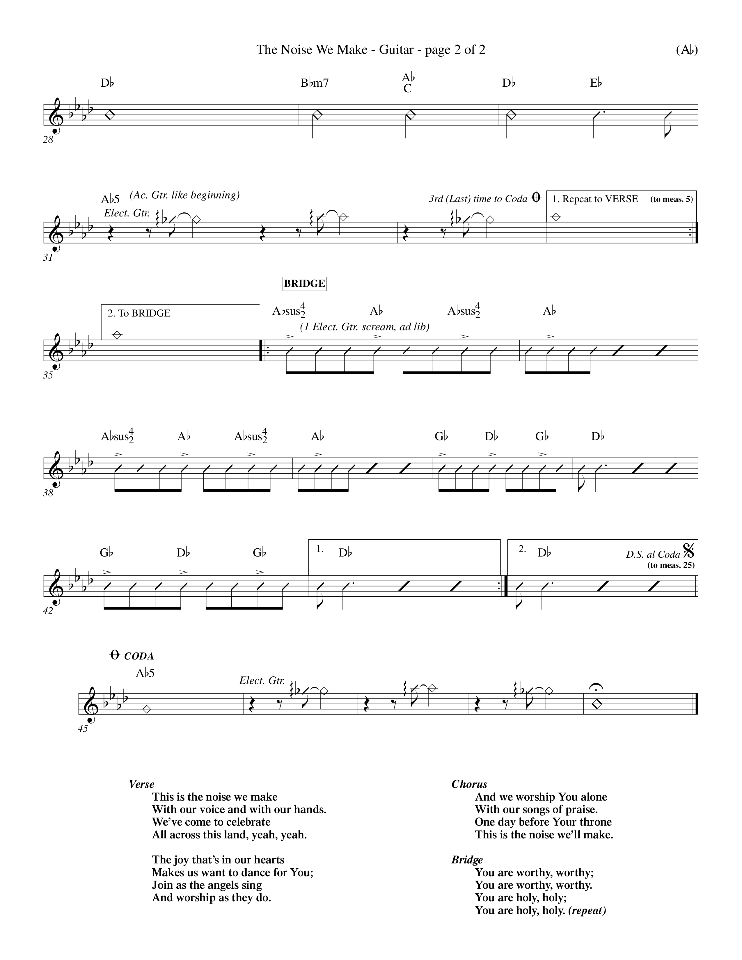 The Noise We Make (Choral Anthem SATB) Acoustic Guitar (Word Music Choral / Orch. Dave Williamson)