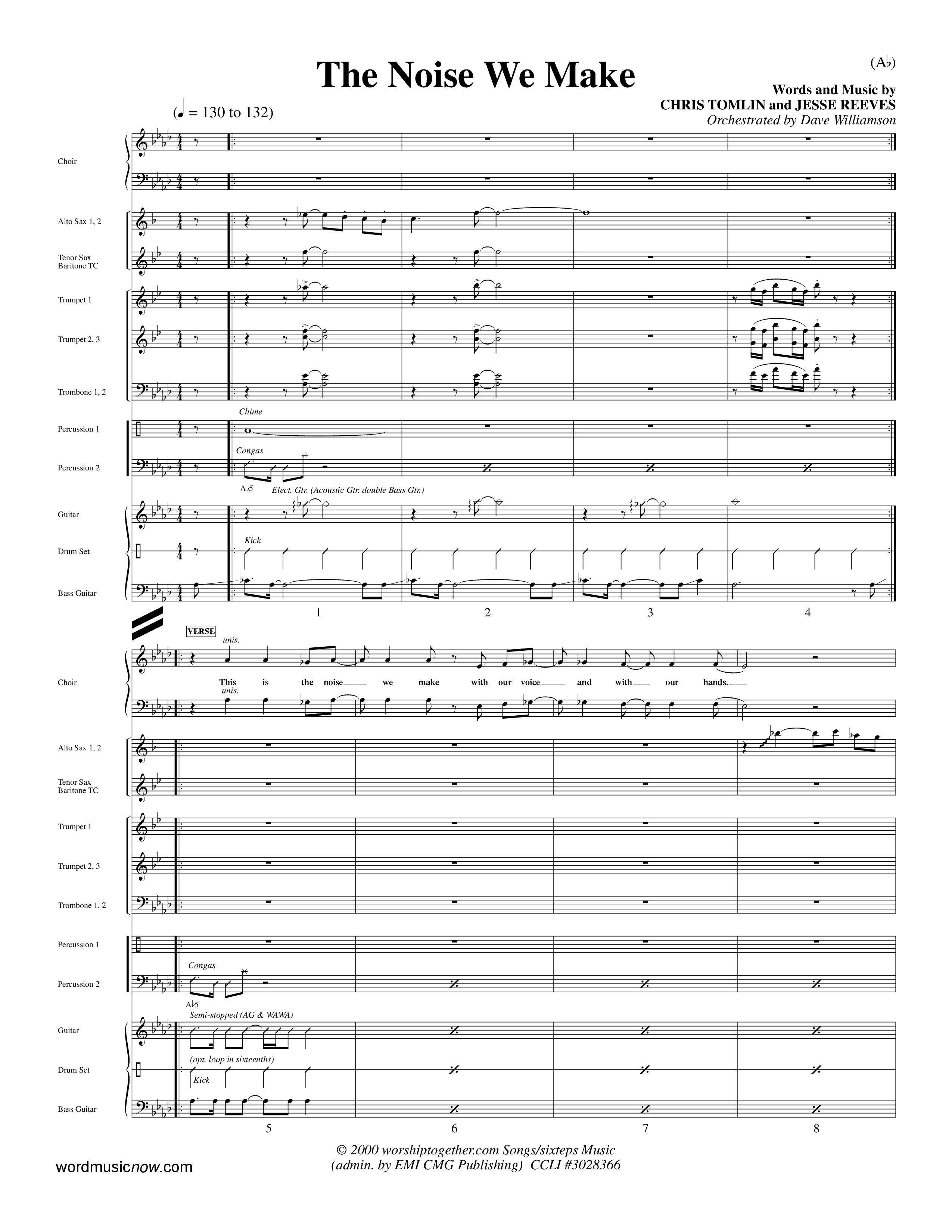 The Noise We Make (Choral Anthem SATB) Conductor's Score (Word Music Choral / Orch. Dave Williamson)