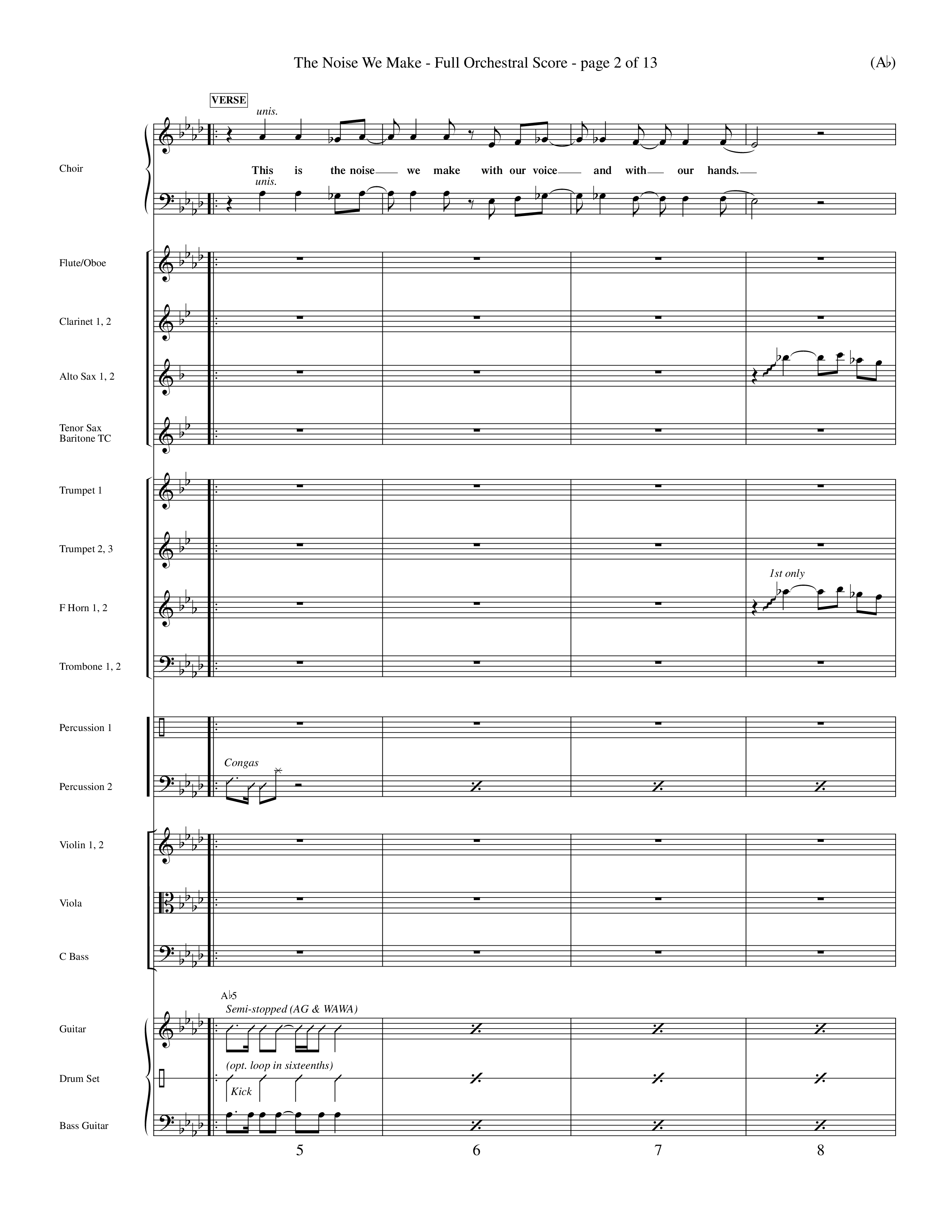The Noise We Make (Choral Anthem SATB) Conductor's Score (Word Music Choral / Orch. Dave Williamson)