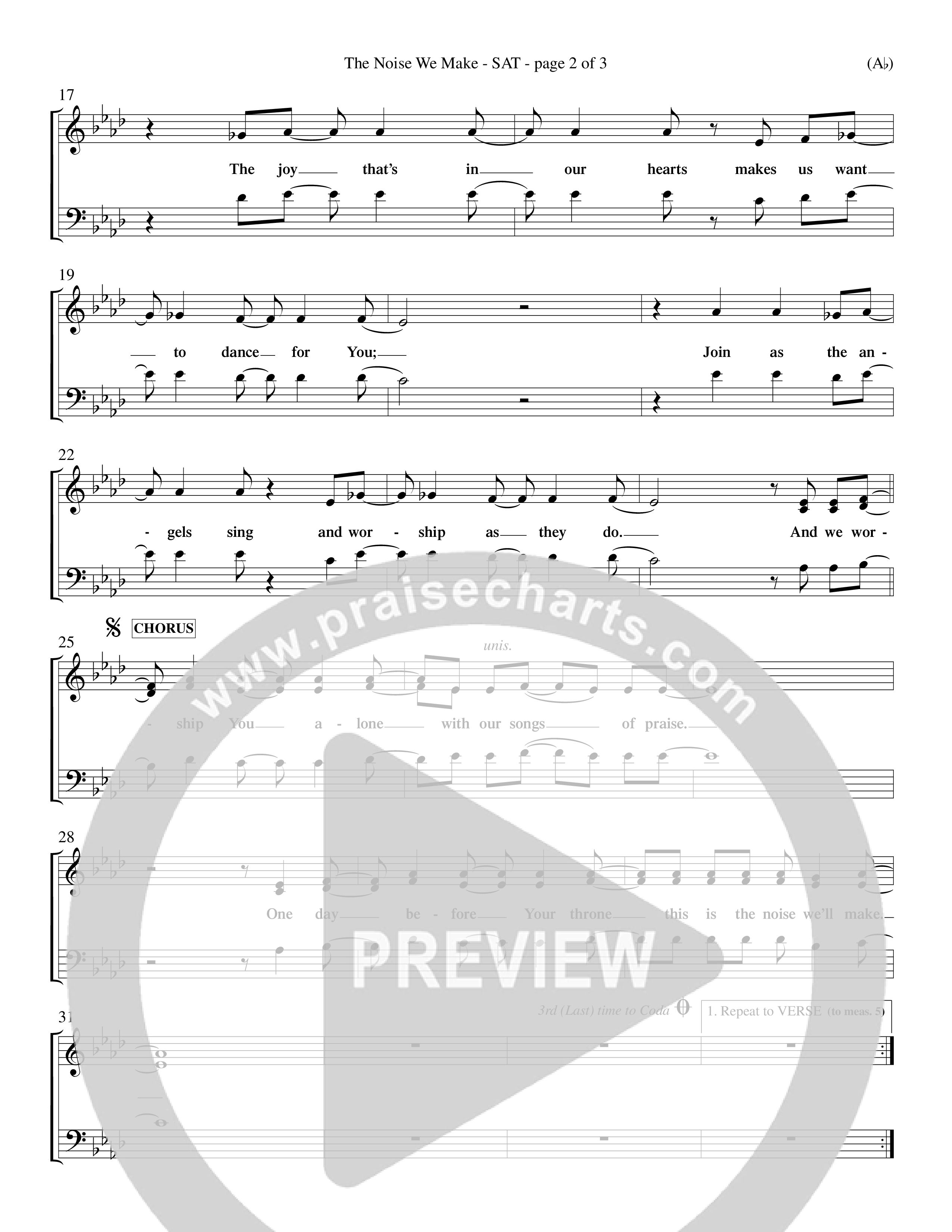 The Noise We Make (Choral Anthem SATB) Lead Sheet (SAT) (Word Music Choral / Orch. Dave Williamson)