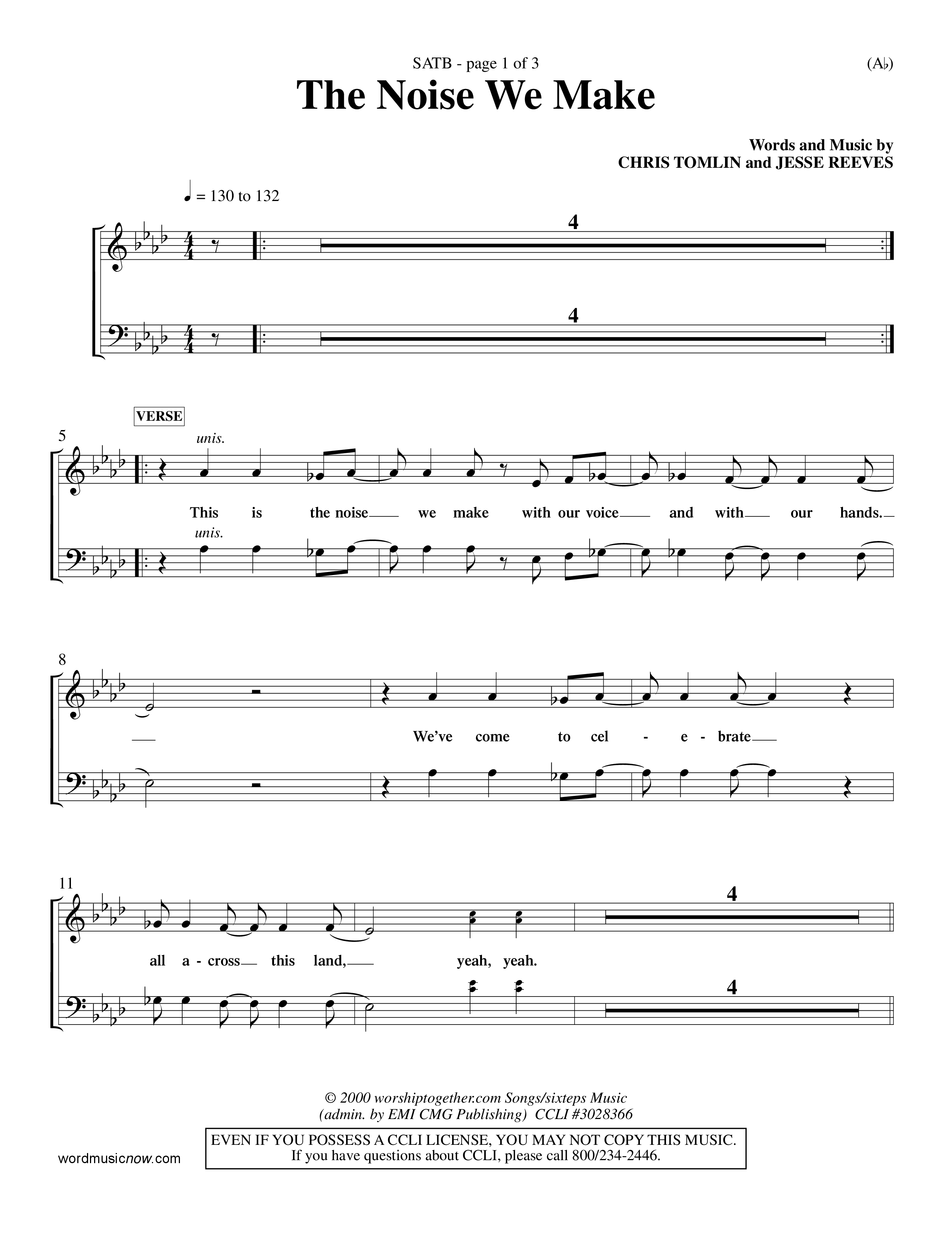 The Noise We Make (Choral Anthem SATB) Keyboard/Vocal (SATB) (Word Music Choral / Orch. Dave Williamson)