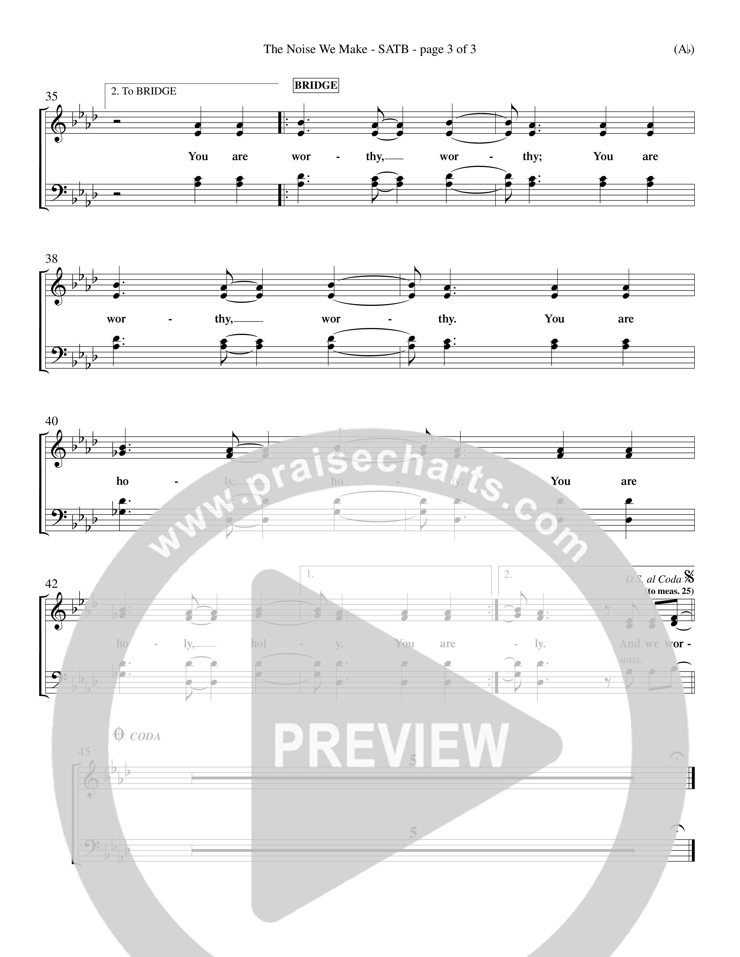 The Noise We Make (Choral Anthem SATB) Keyboard/Vocal (SATB) (Word Music Choral / Orch. Dave Williamson)