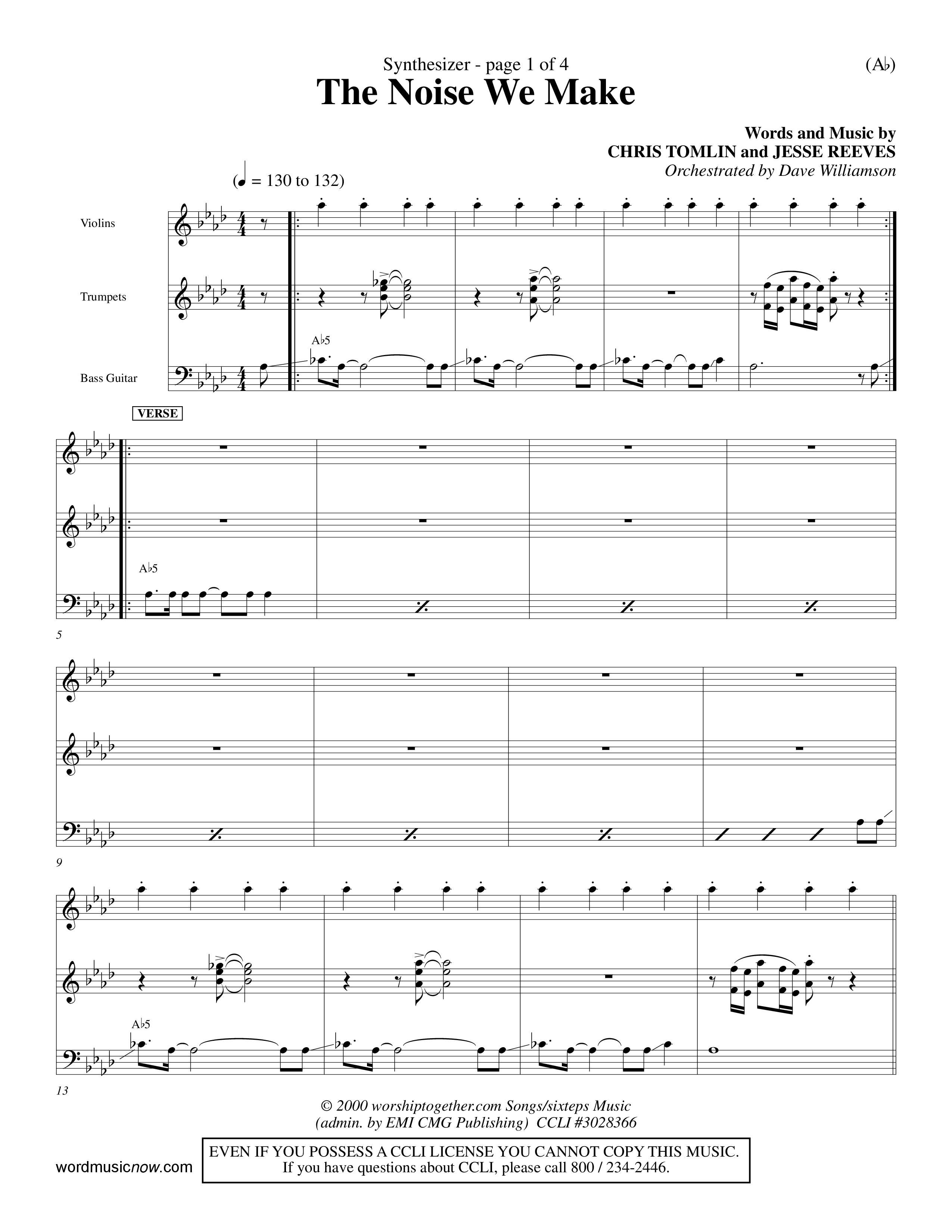 The Noise We Make (Choral Anthem SATB) Synth (Word Music Choral / Orch. Dave Williamson)