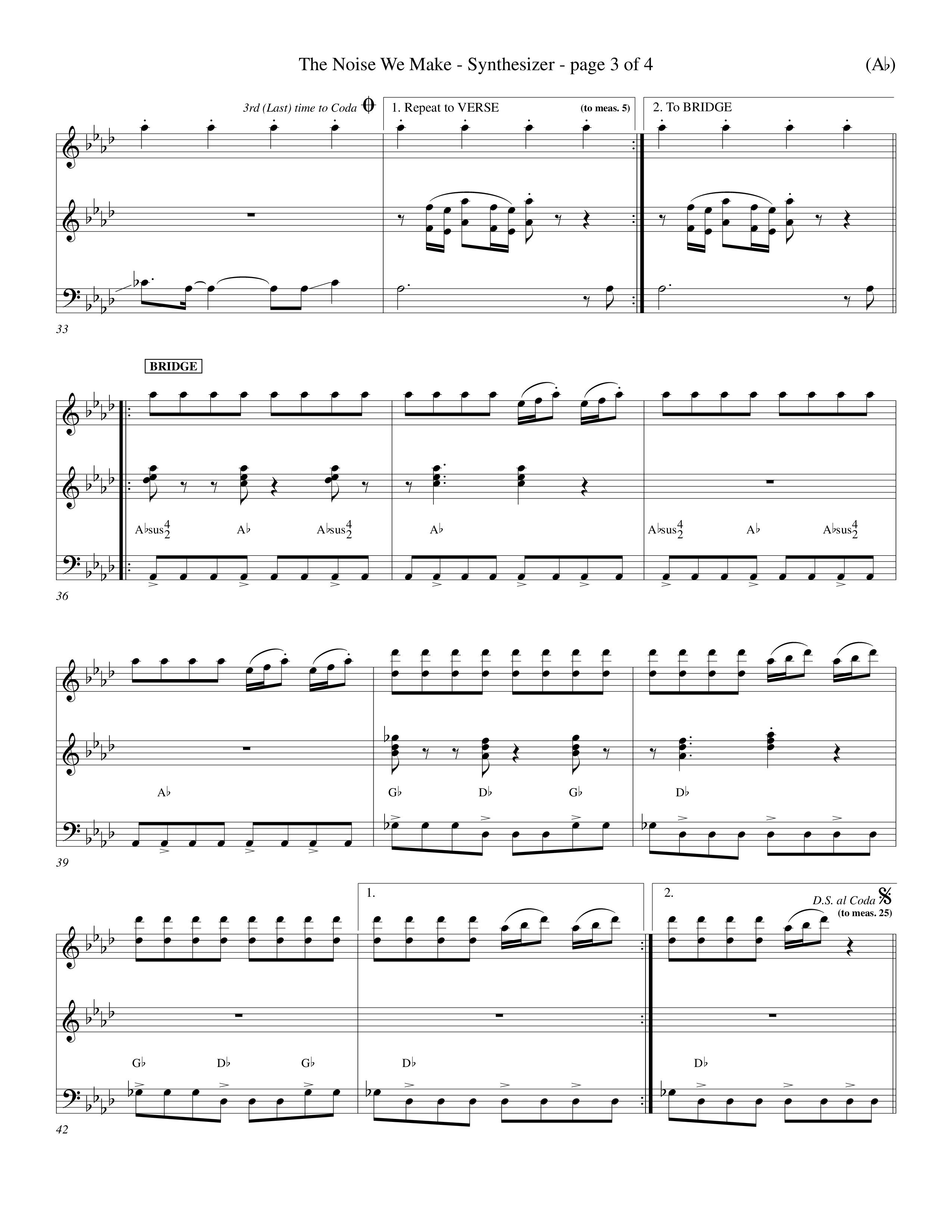 The Noise We Make (Choral Anthem SATB) Synth (Word Music Choral / Orch. Dave Williamson)