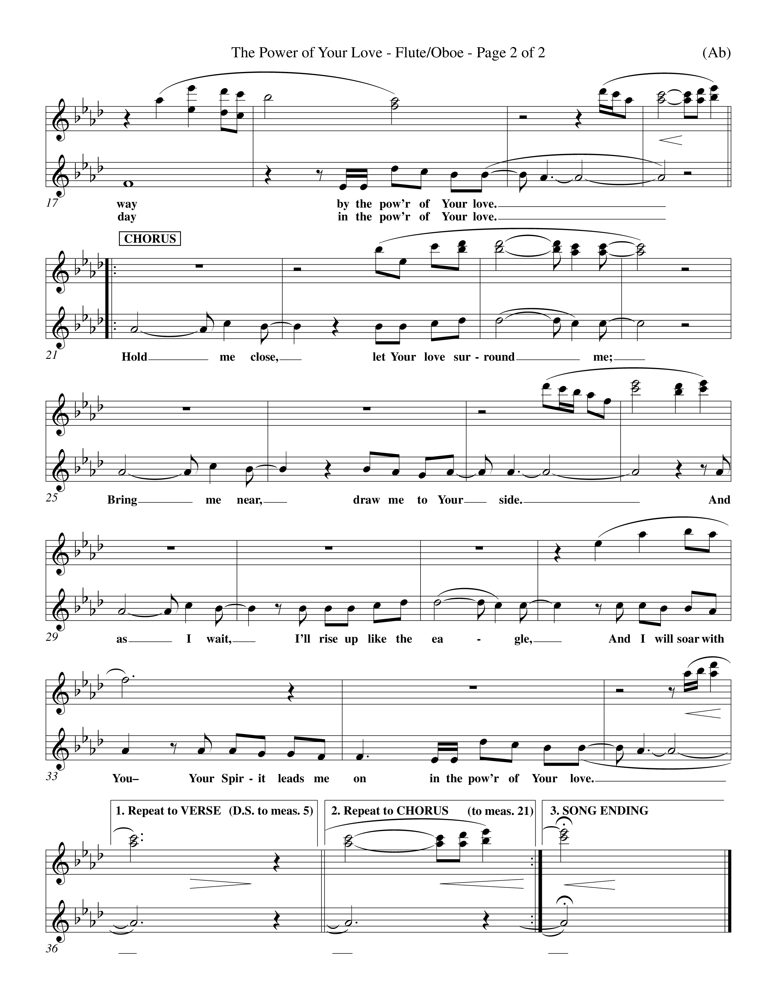 The Power Of Your Love (Choral Anthem SATB) Flute/Oboe (Word Music Choral / Orch. Richard Kingsmore)