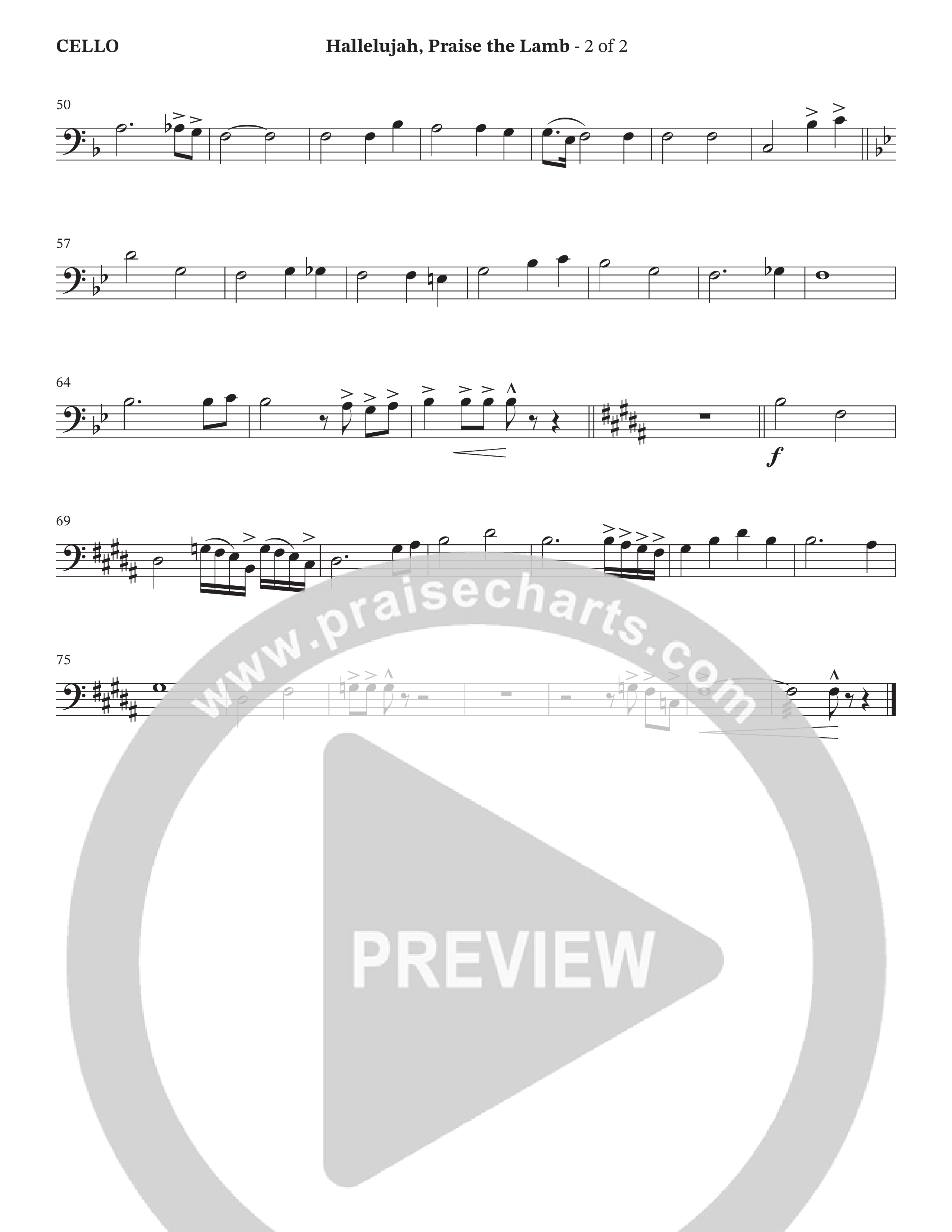 Hallelujah Praise The Lamb (Choral Anthem SATB) Cello (TaRanda Greene / Arr. Jason Webb / Orch. Wayne Haun)