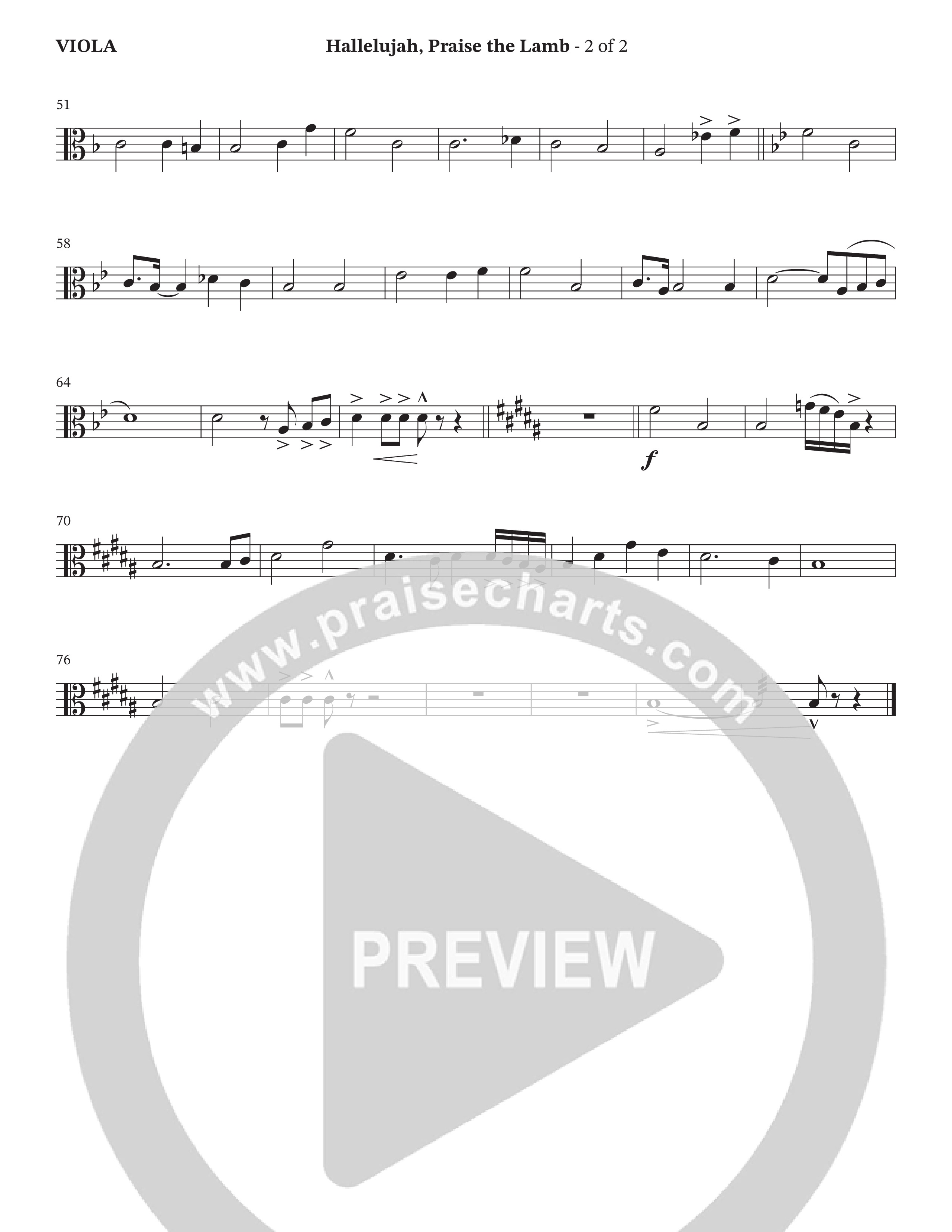Hallelujah Praise The Lamb (Choral Anthem SATB) Viola (TaRanda Greene / Arr. Jason Webb / Orch. Wayne Haun)