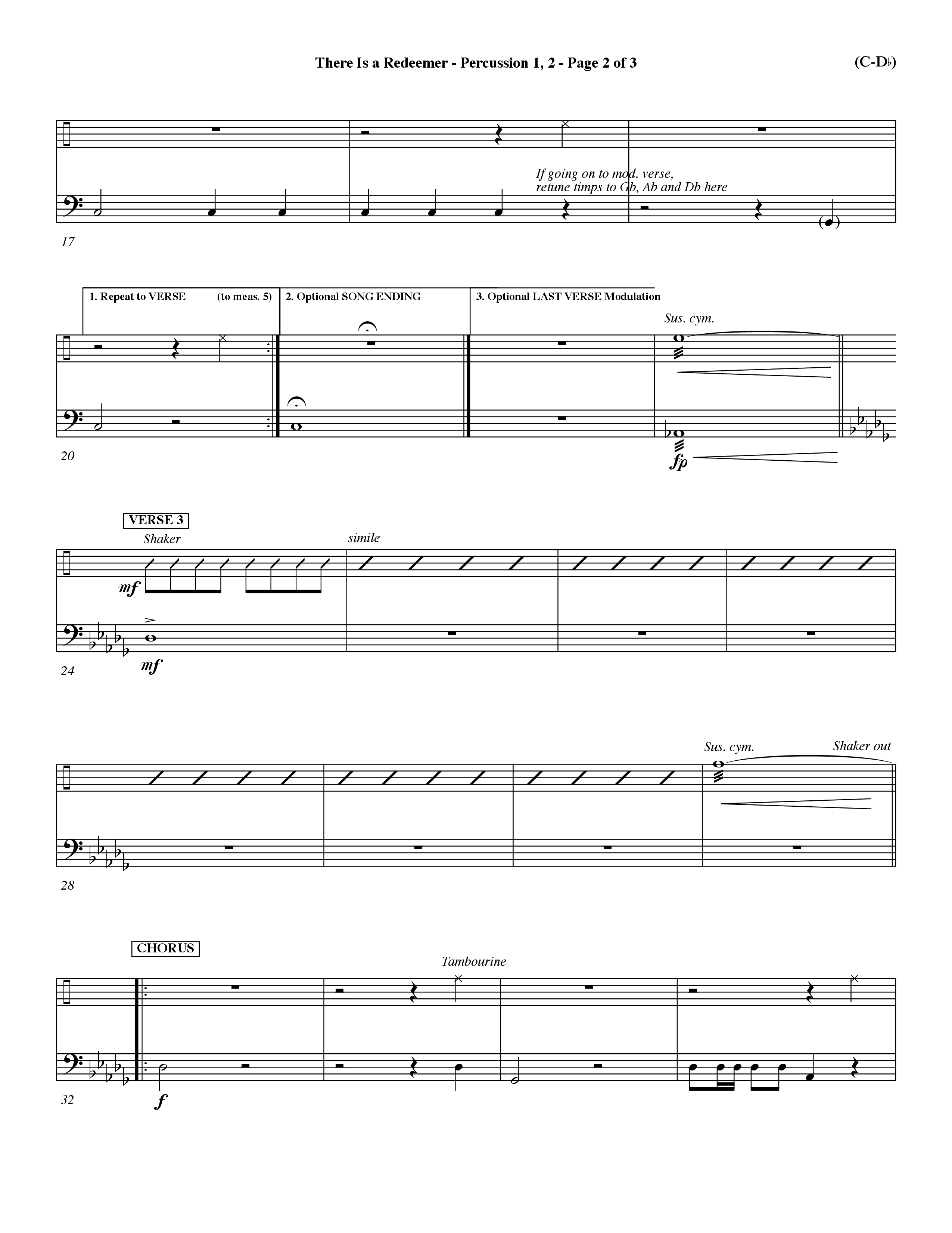 There Is A Redeemer (Choral Anthem SATB) Percussion 1/2 (Word Music Choral / Orch. Keith Christopher / Orch. Paul Nelson)