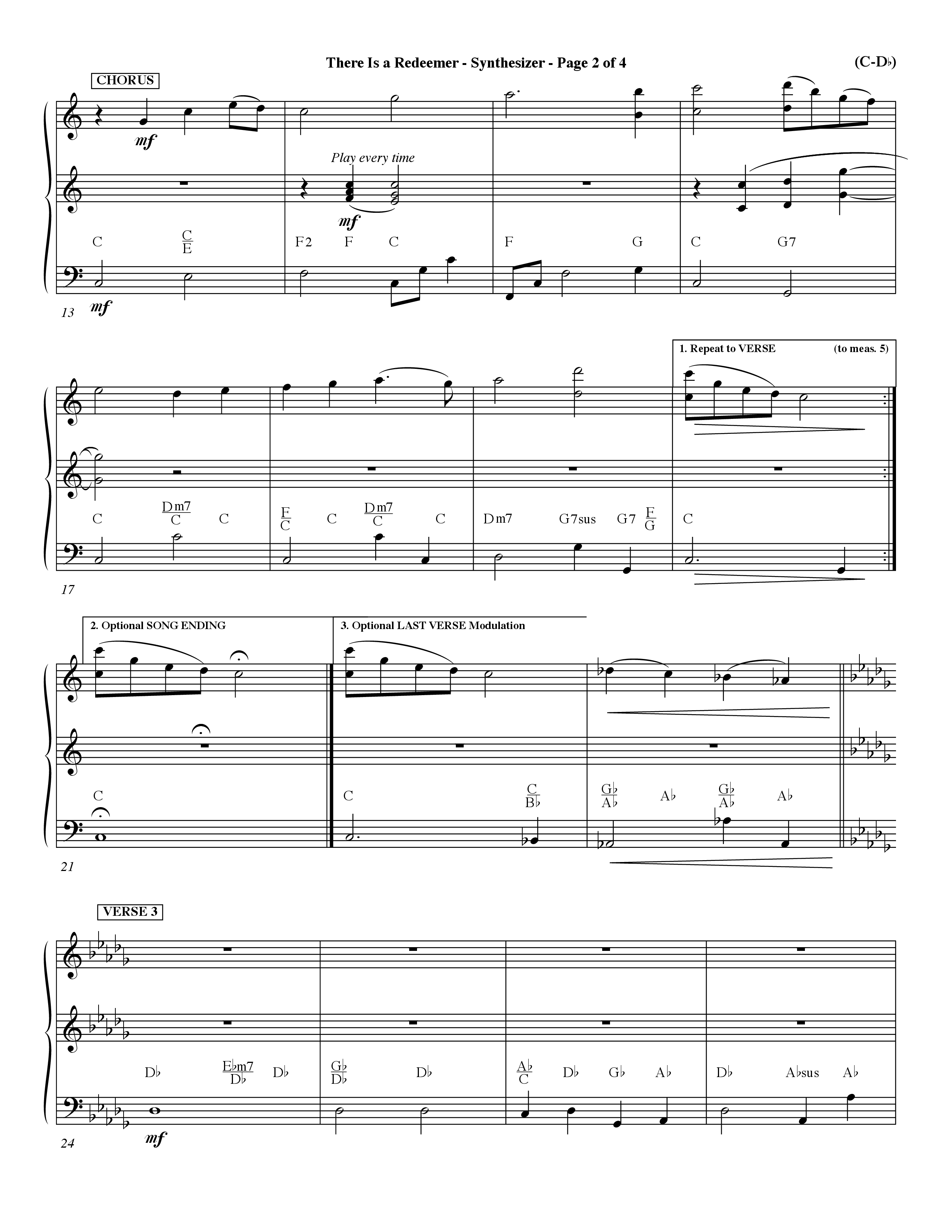 There Is A Redeemer (Choral Anthem SATB) Synth (Word Music Choral / Orch. Keith Christopher / Orch. Paul Nelson)