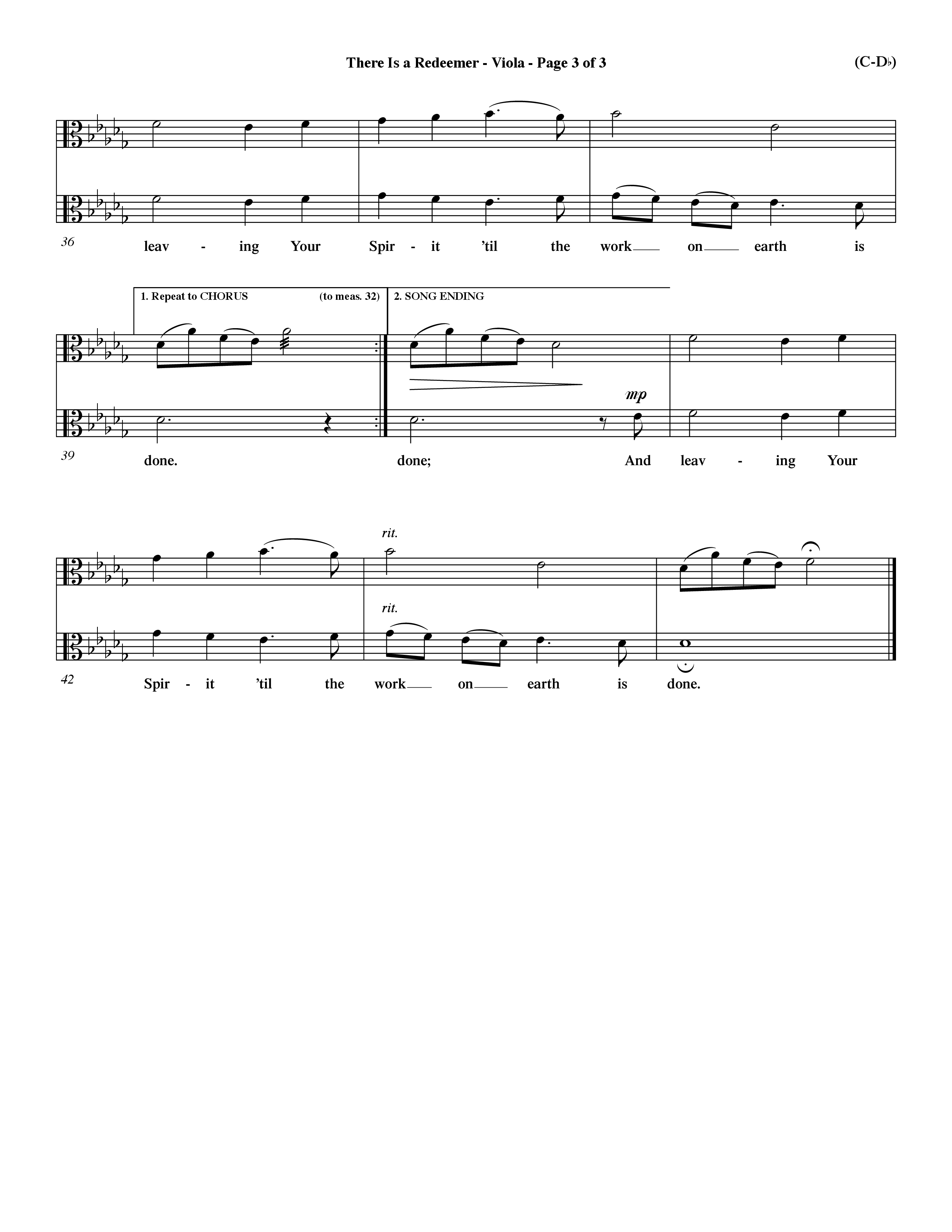 There Is A Redeemer (Choral Anthem SATB) Viola (Word Music Choral / Orch. Keith Christopher / Orch. Paul Nelson)
