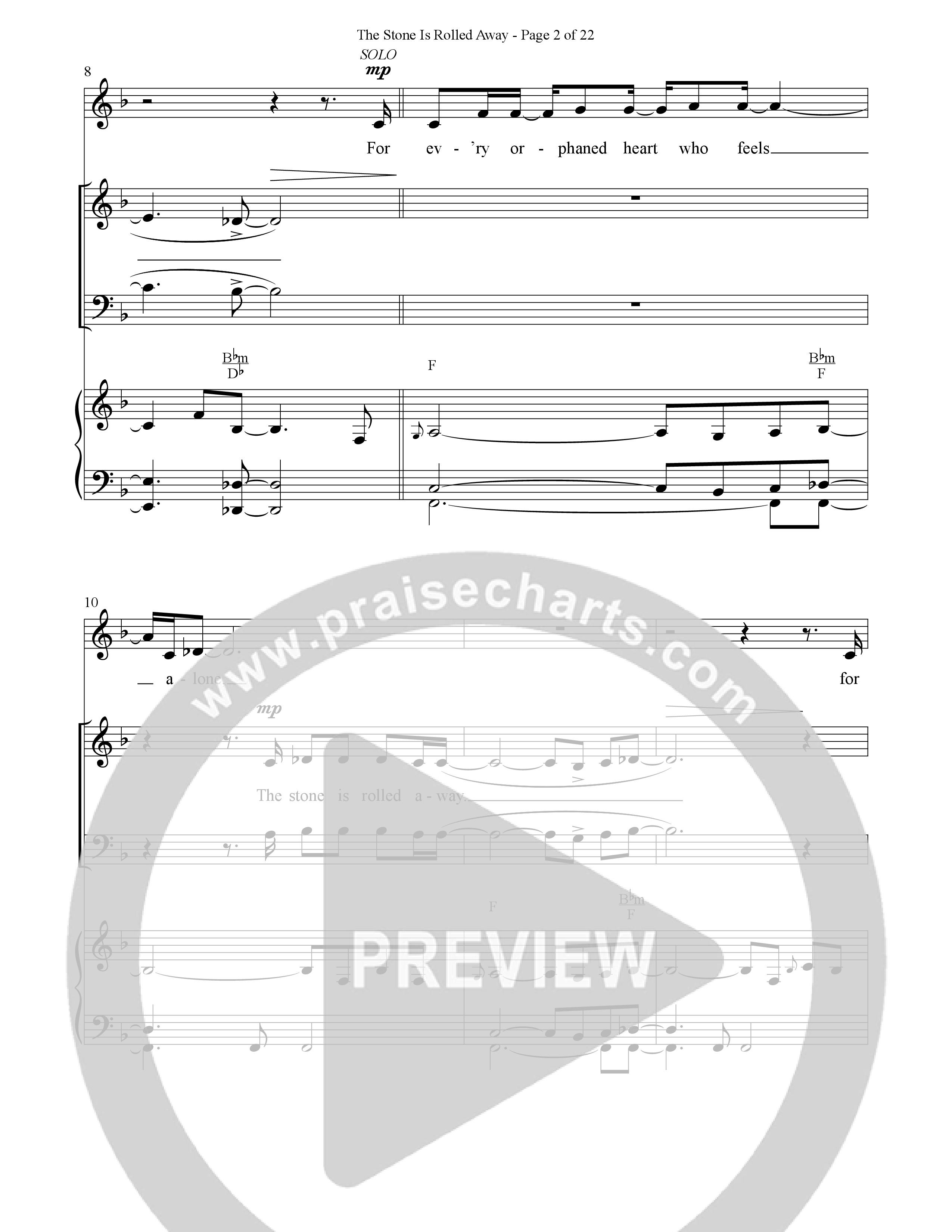 The Stone Is Rolled Away (Choral Anthem SATB) Octavo (SATB & Pno) (TaRanda Greene / Orch. Wayne Haun)