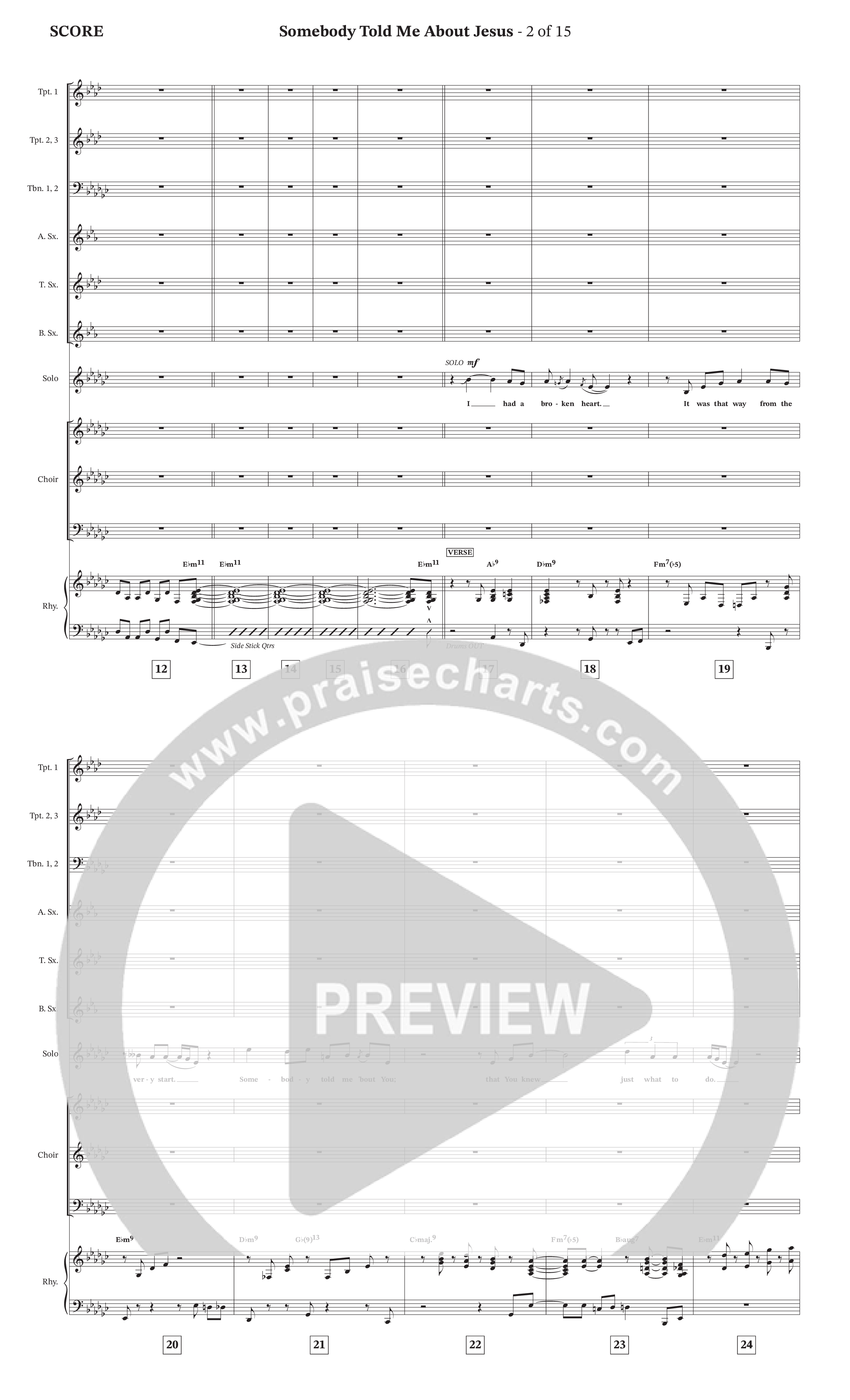 Somebody Told Me About Jesus (Choral Anthem SATB) Conductor's Score (TaRanda Greene / Arr. Jerard Woods / Orch. Jim Hammerly)