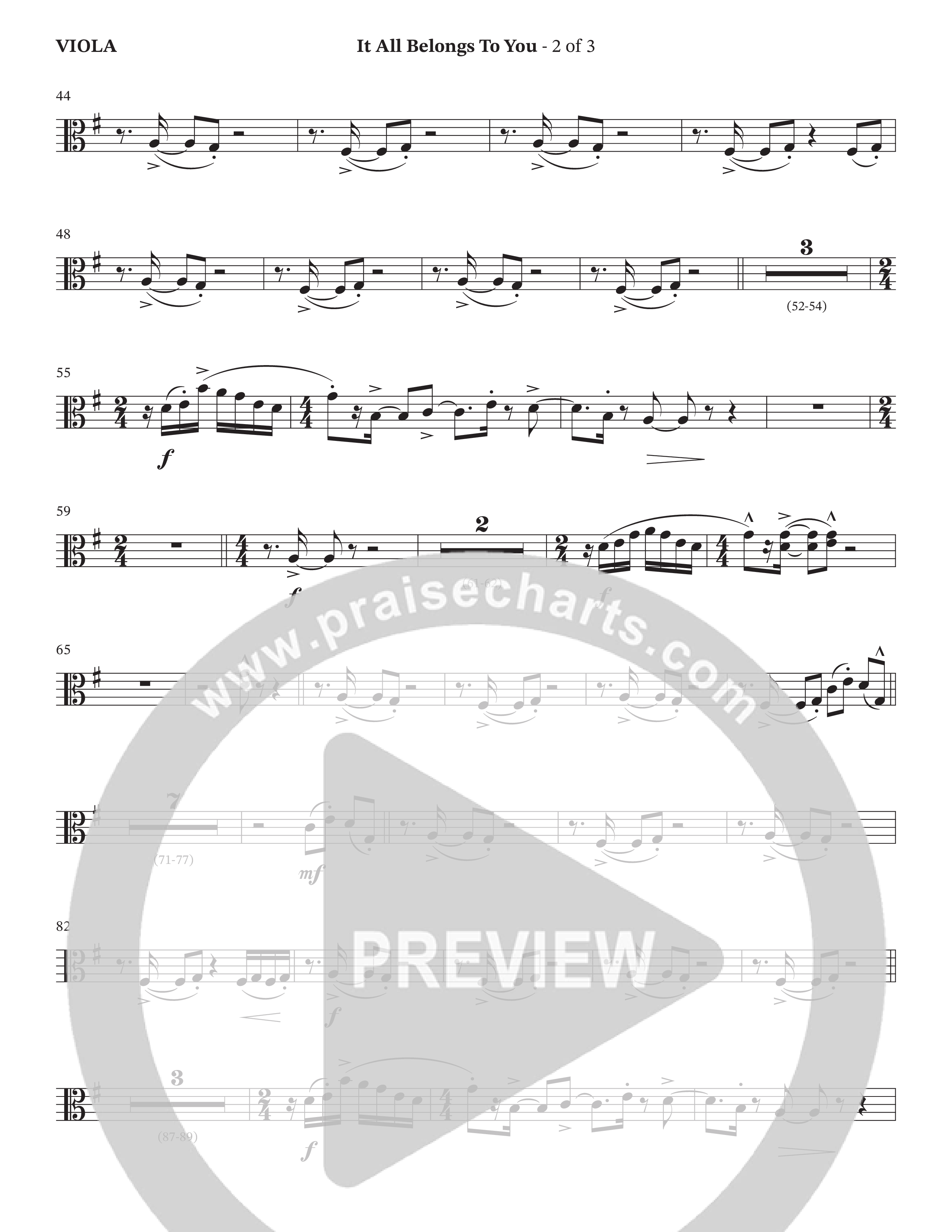 It All Belongs To You (Choral Anthem SATB) Viola (The Brooklyn Tabernacle Choir / Jonathan Butler / Arr. Carol Cymbala / Arr. Jason Webb / Orch. Chris McDonald)