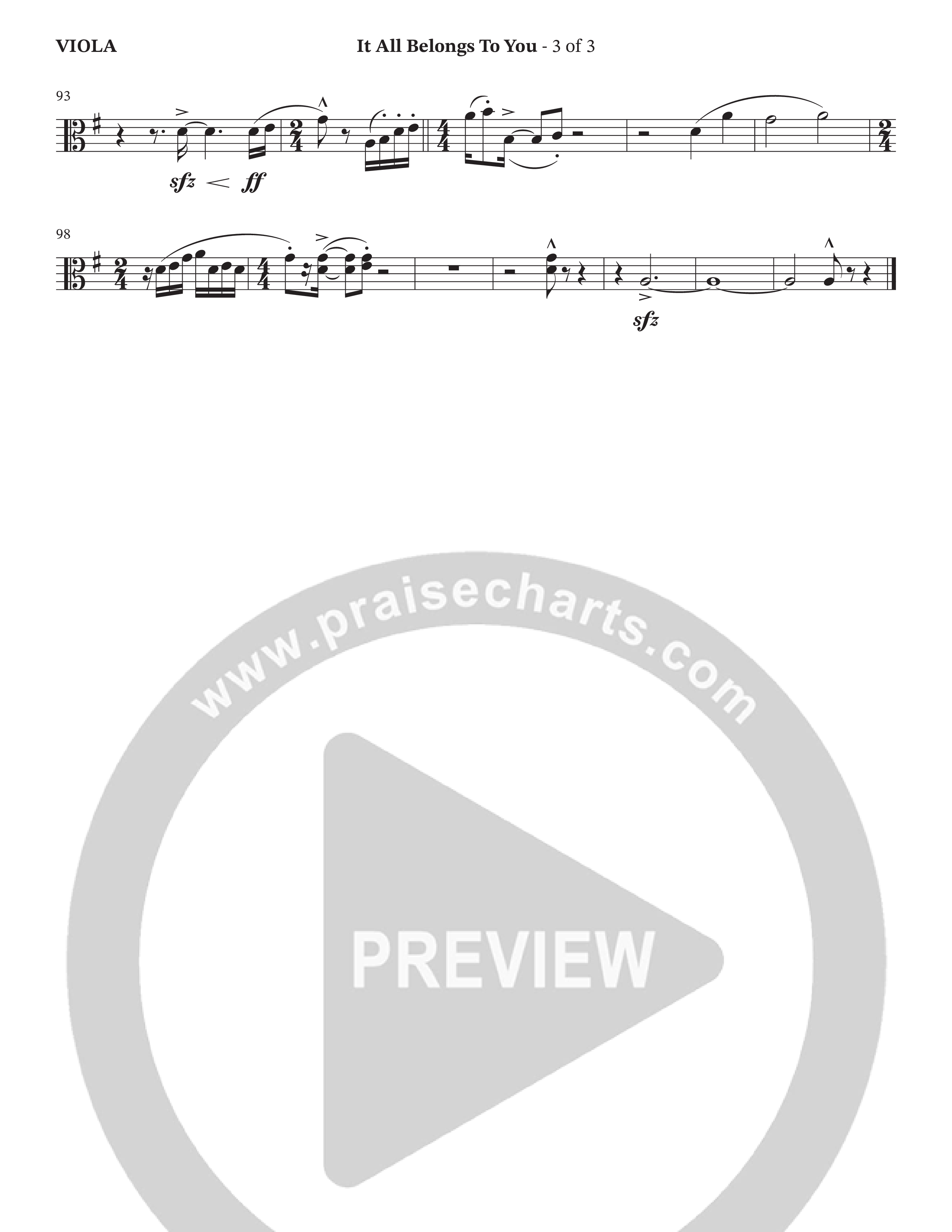 It All Belongs To You (Choral Anthem SATB) Viola (The Brooklyn Tabernacle Choir / Jonathan Butler / Arr. Carol Cymbala / Arr. Jason Webb / Orch. Chris McDonald)