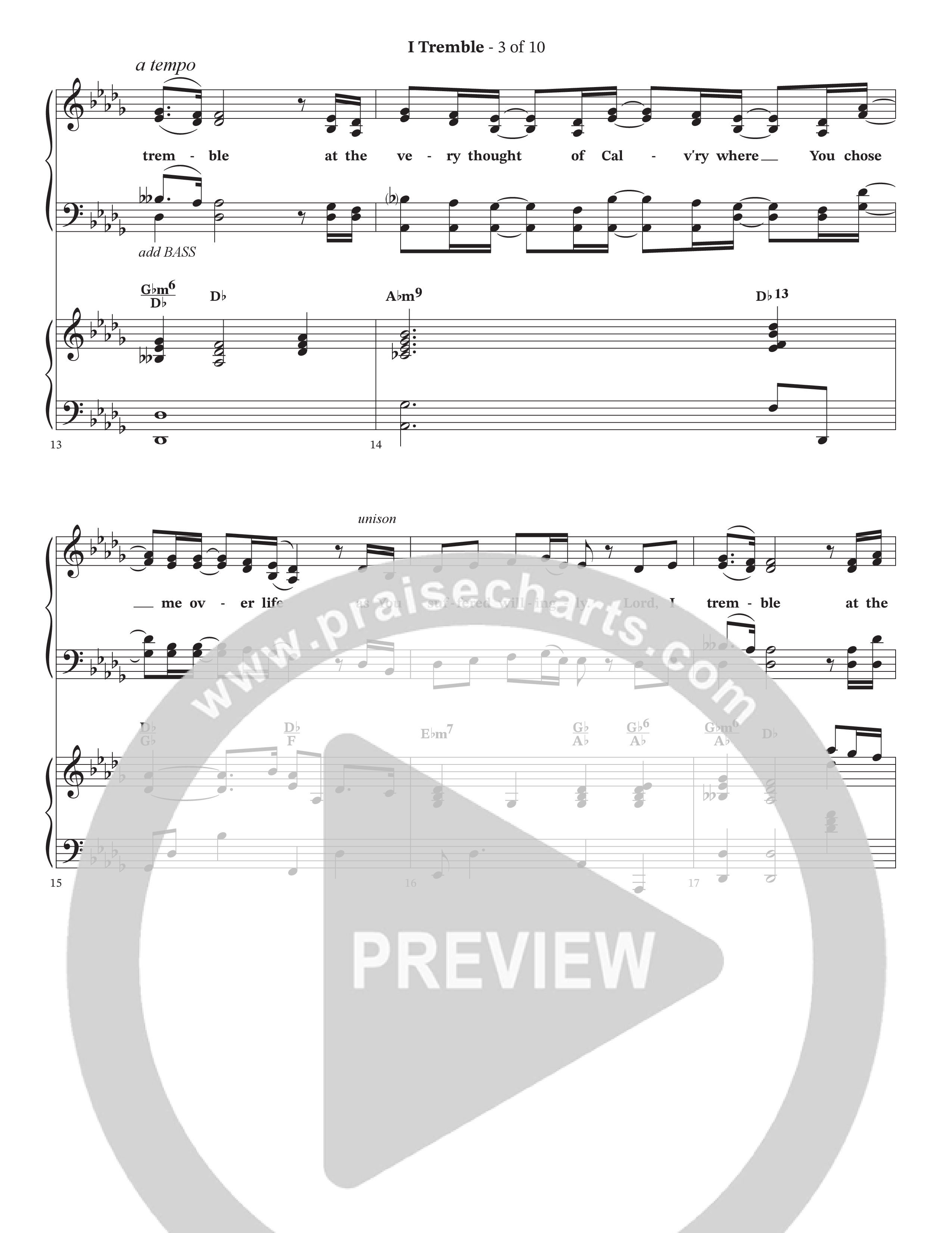 I Tremble (Choral Anthem SATB) Anthem (SATB/Piano) (Peach Goldman / Arr. Wayne Haun / Orch. Cliff Duren)