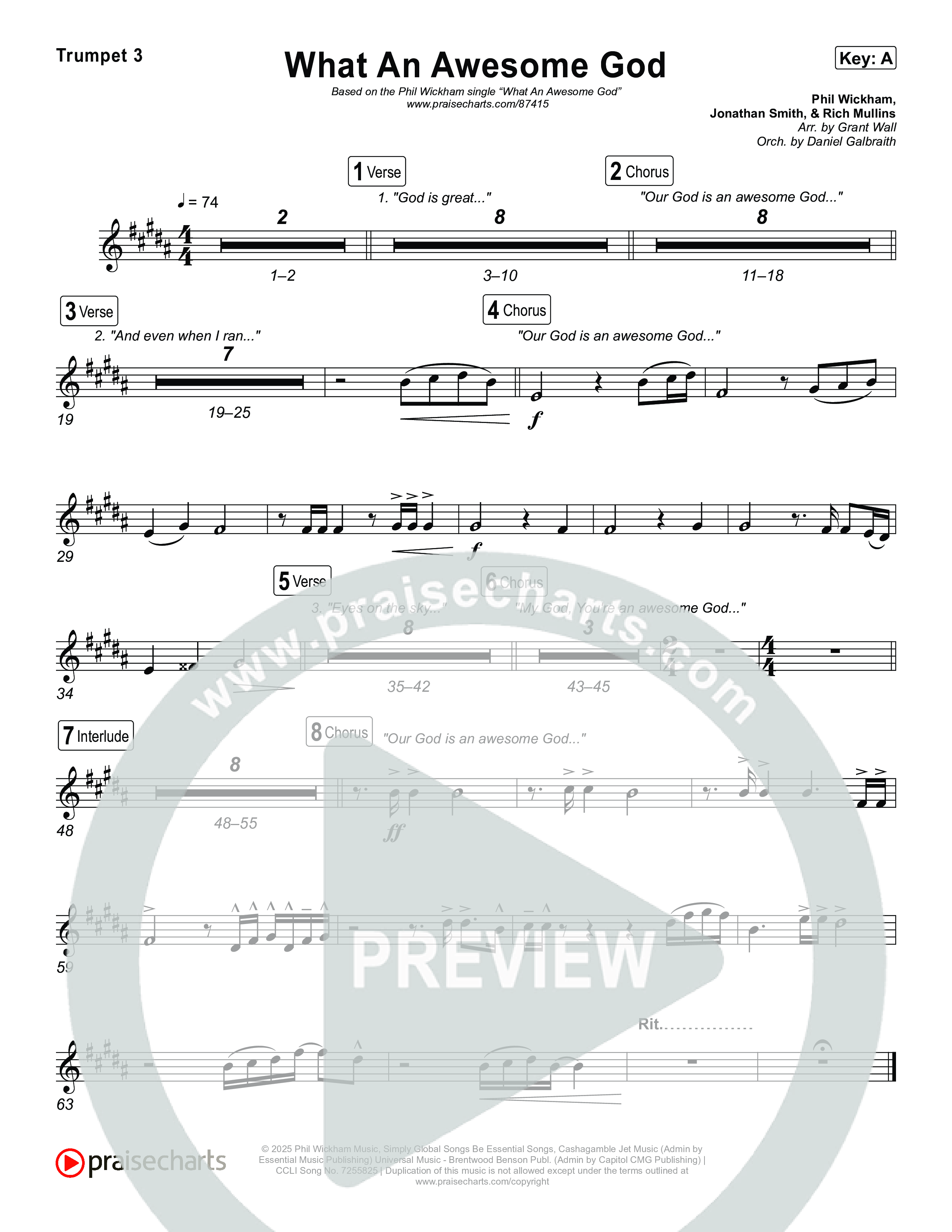 What An Awesome God Trumpet 3 (Phil Wickham)