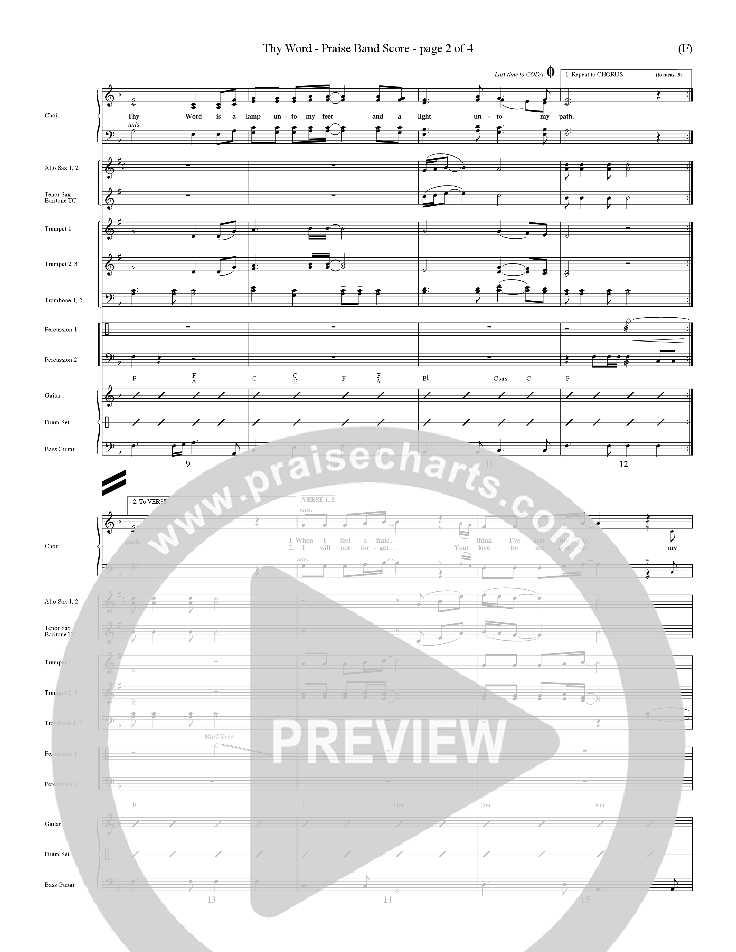 Thy Word (Choral Anthem SATB) PraiseBand (incl. Brass) (Word Music Choral / Orch. Steve Kirby / Orch. Wayne Yankie)