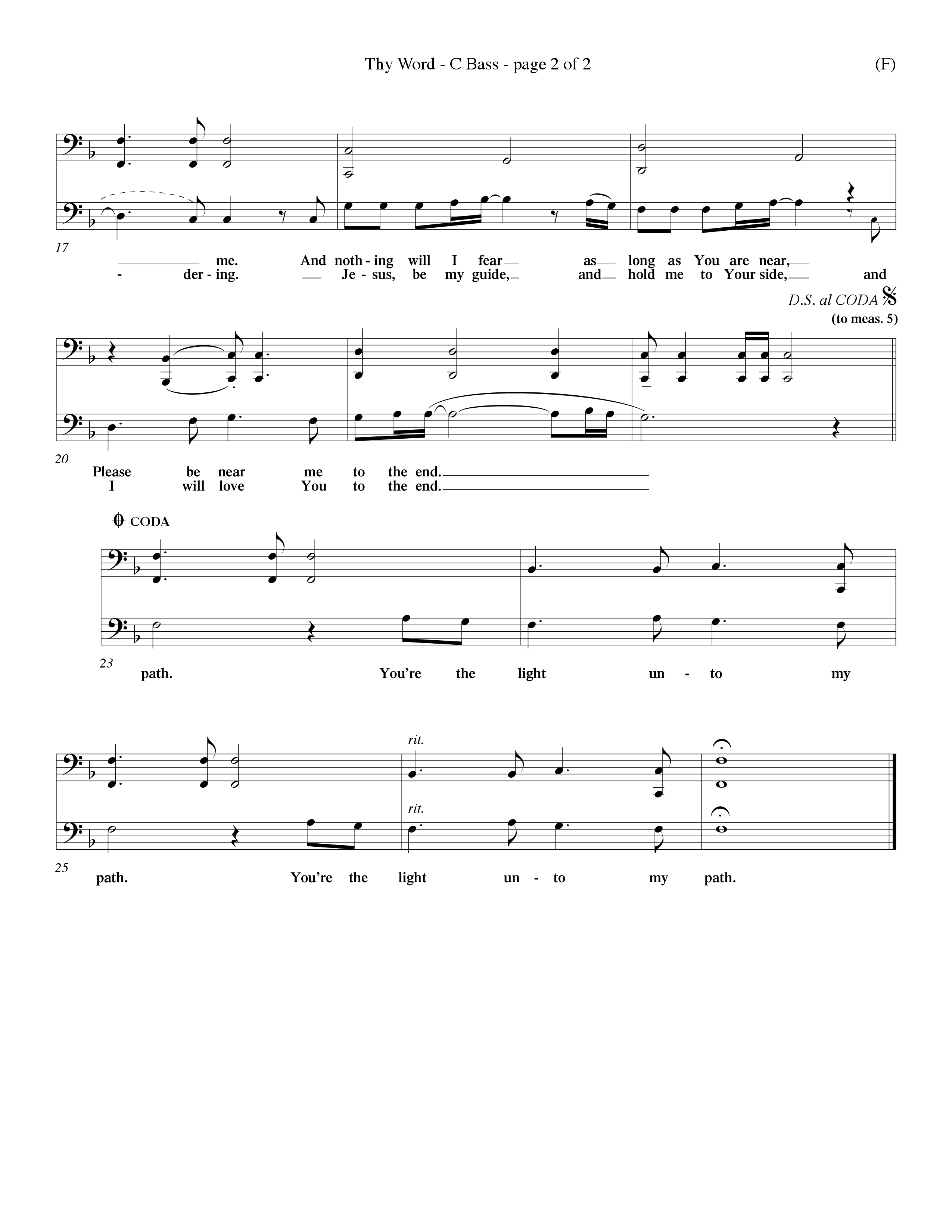 Thy Word (Choral Anthem SATB) Contrabass (Word Music Choral / Orch. Steve Kirby / Orch. Wayne Yankie)