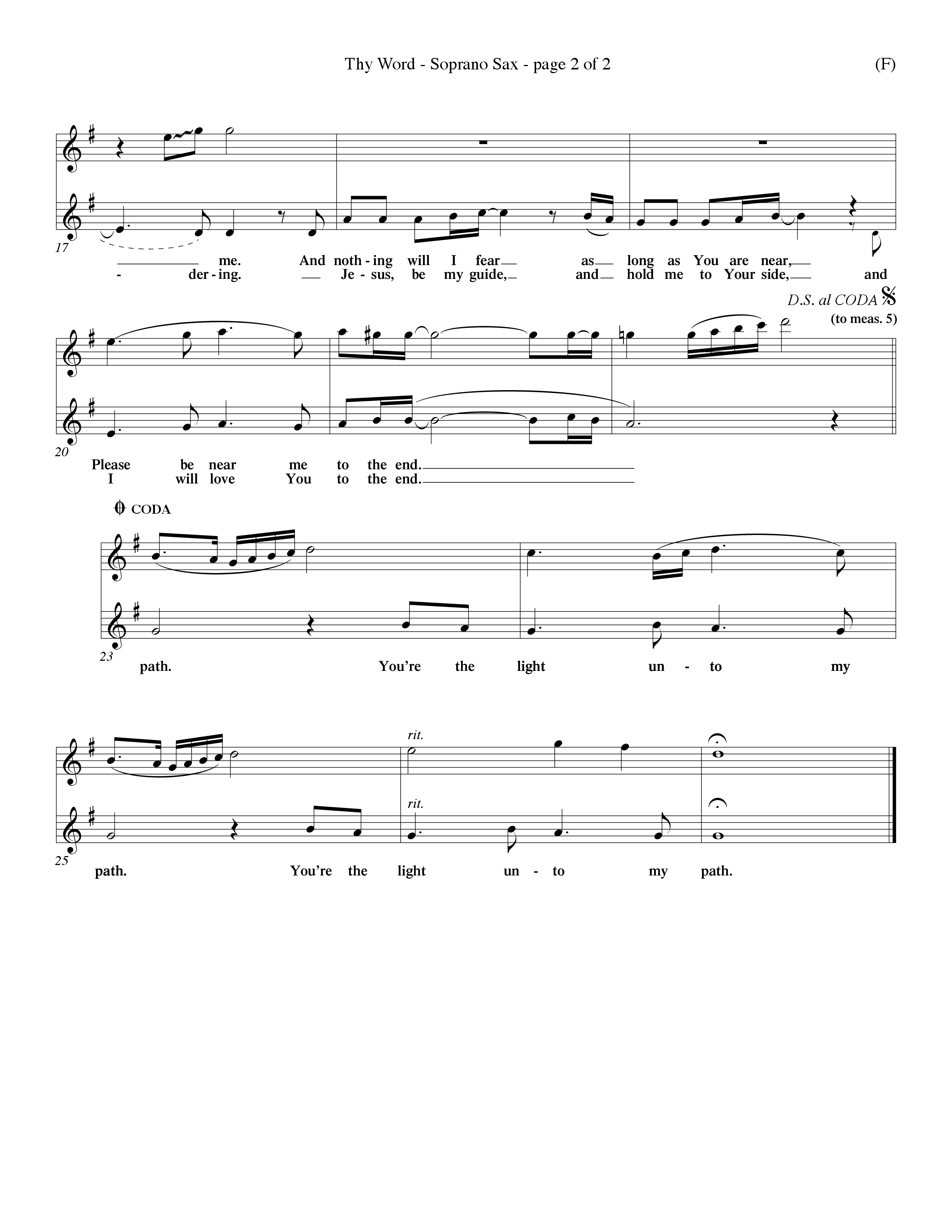 Thy Word (Choral Anthem SATB) Saxophone (Word Music Choral / Orch. Steve Kirby / Orch. Wayne Yankie)
