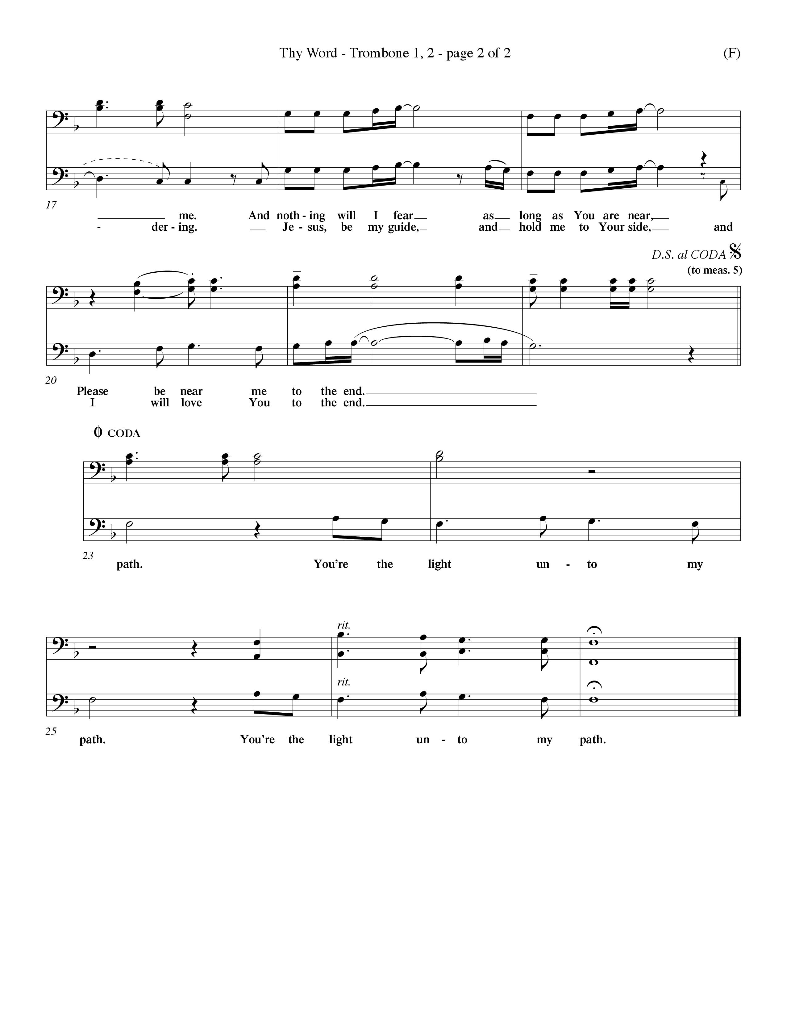 Thy Word (Choral Anthem SATB) Trombone 1/2 (Word Music Choral / Orch. Steve Kirby / Orch. Wayne Yankie)