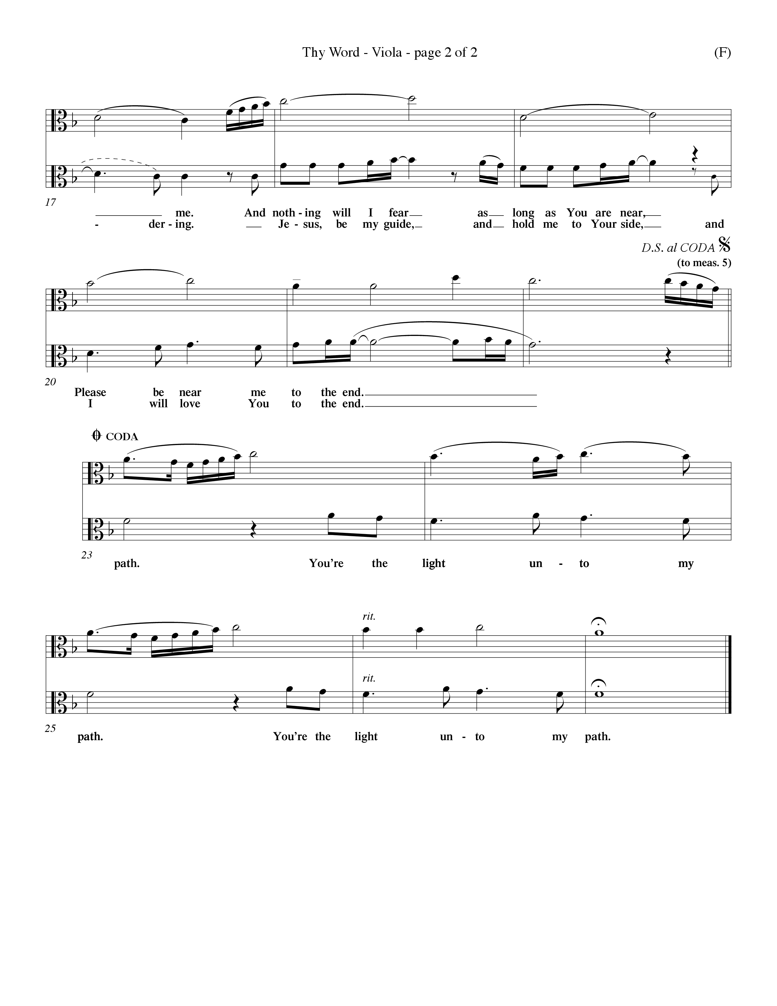Thy Word (Choral Anthem SATB) Viola (Word Music Choral / Orch. Steve Kirby / Orch. Wayne Yankie)