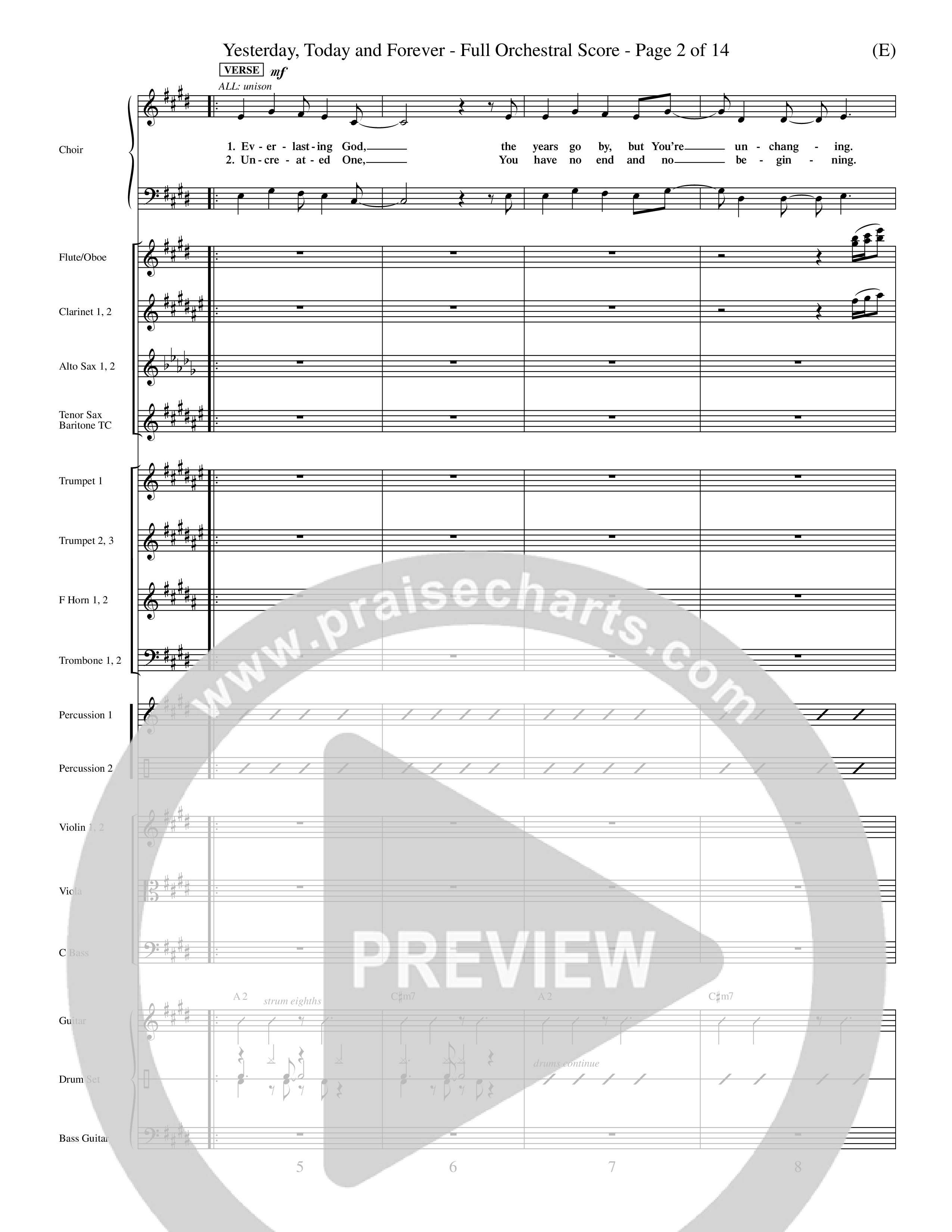 Yesterday Today and Forever (Choral Anthem SATB) Orchestration (Word Music / Orch. Dave Williamson)