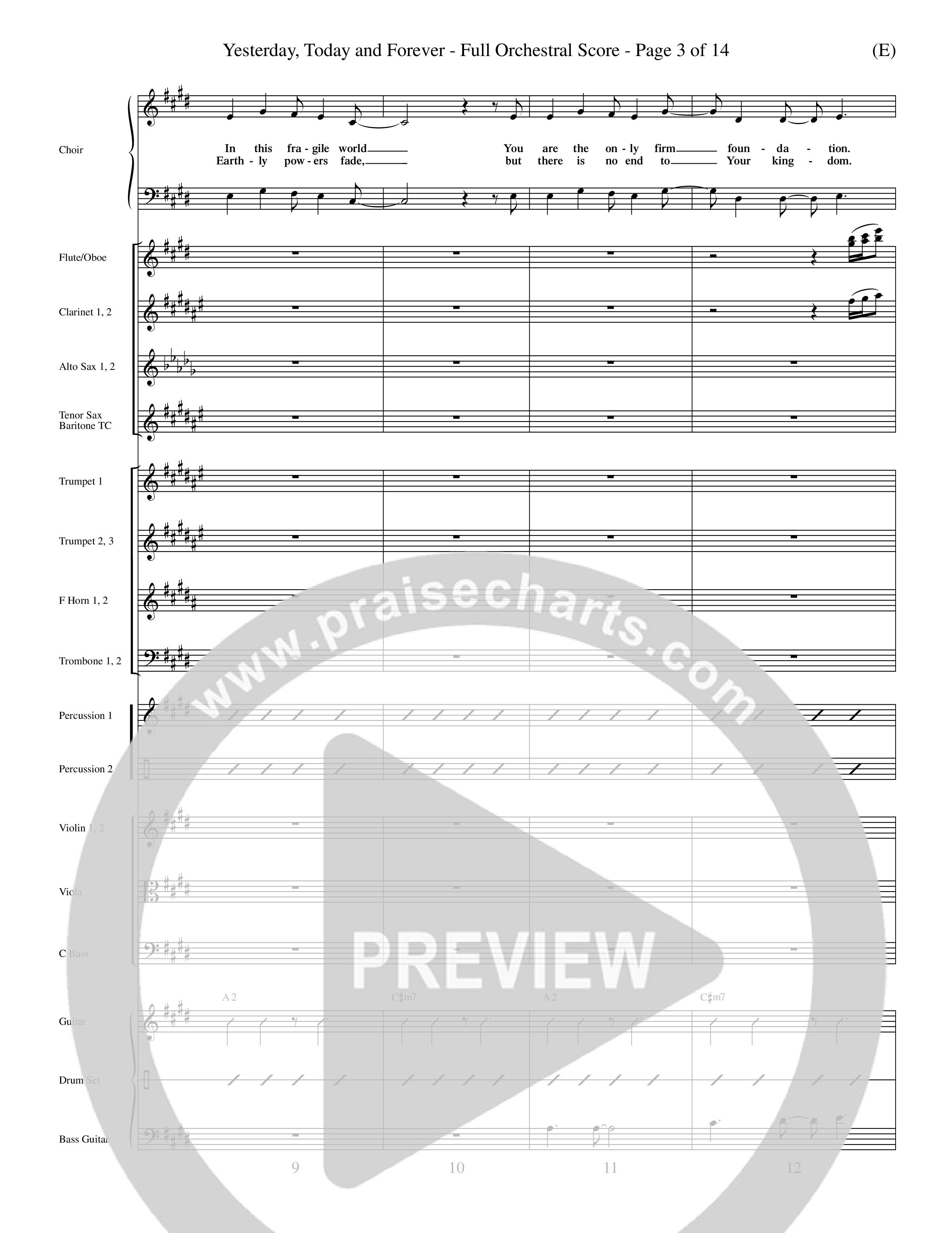 Yesterday Today and Forever (Choral Anthem SATB) Orchestration (Word Music / Orch. Dave Williamson)
