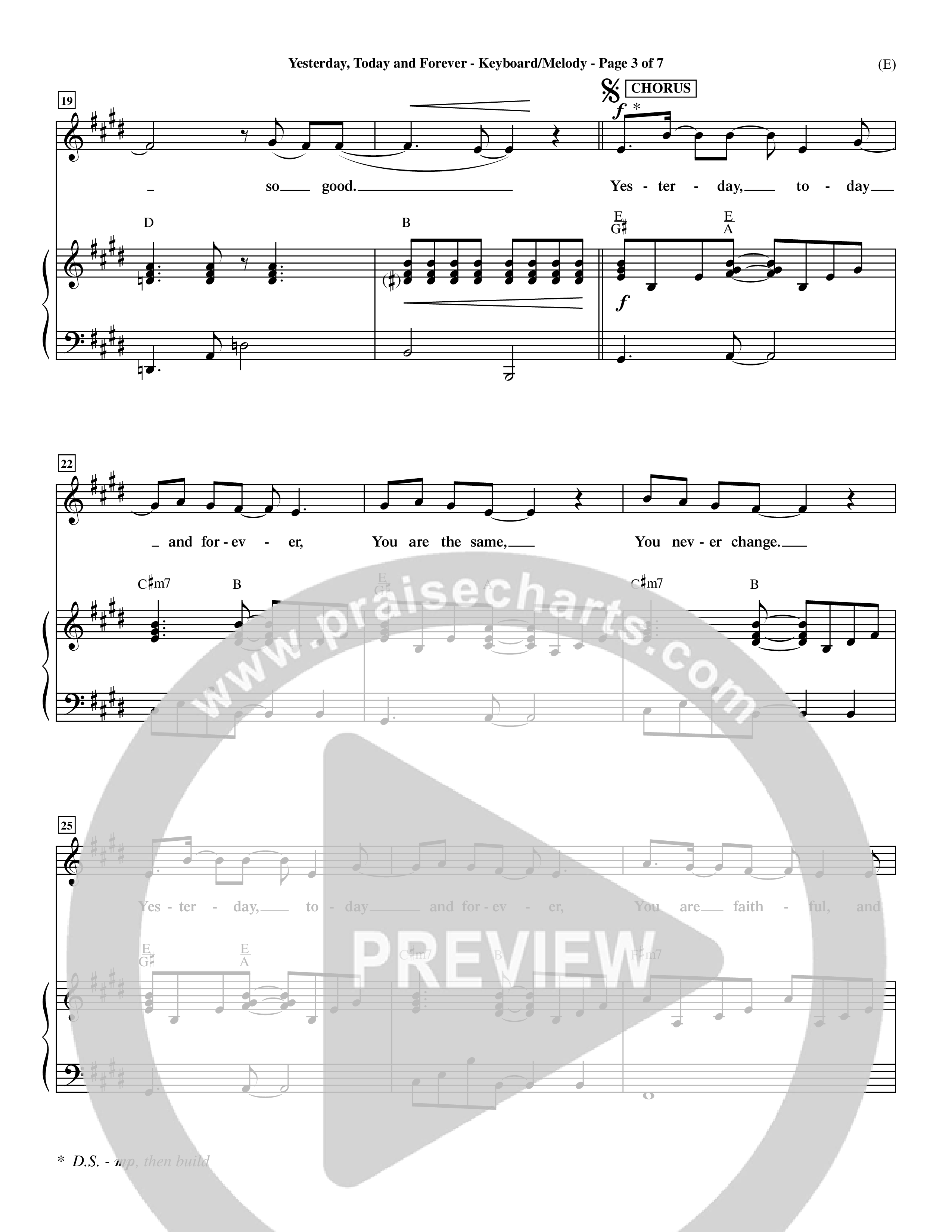 Yesterday Today and Forever (Choral Anthem SATB) Piano/Vocal (Melody) (Word Music / Orch. Dave Williamson)
