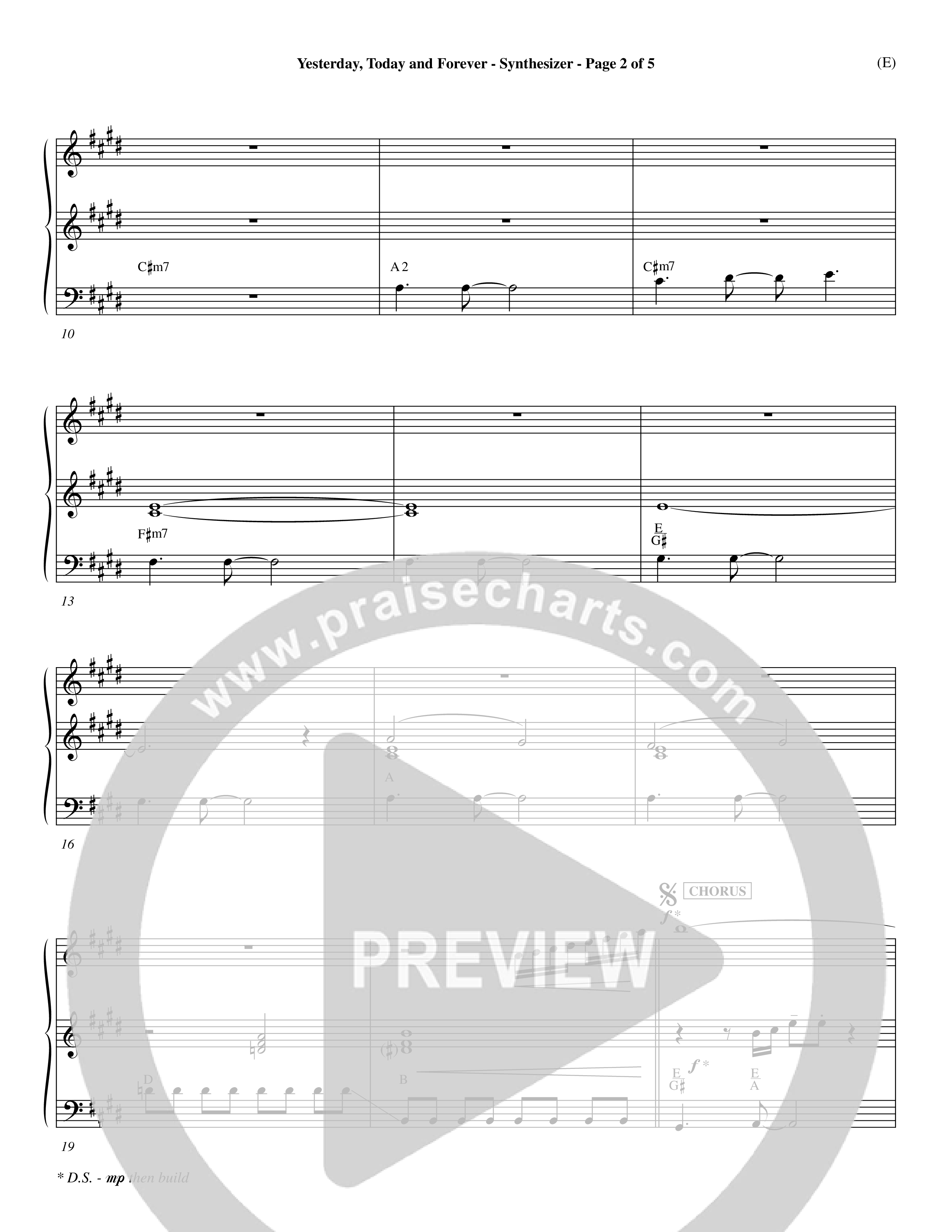 Yesterday Today and Forever (Choral Anthem SATB) Synth (Word Music / Orch. Dave Williamson)