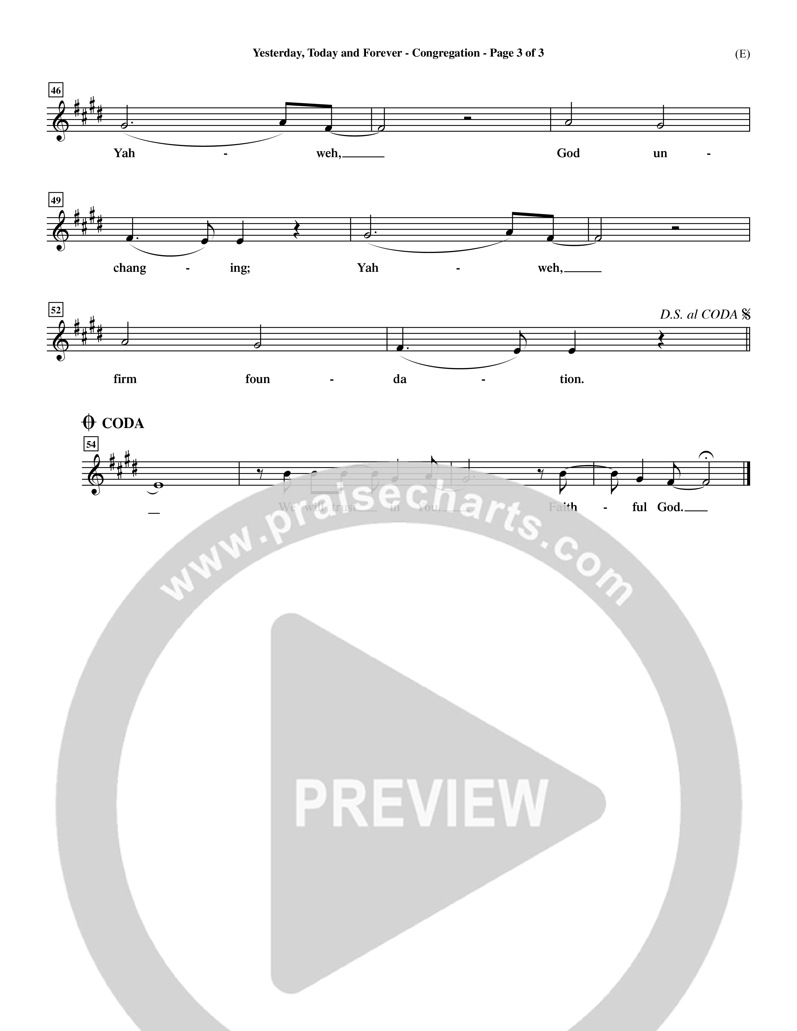 Yesterday Today and Forever (Choral Anthem SATB) Vocal Sheet (Word Music / Orch. Dave Williamson)