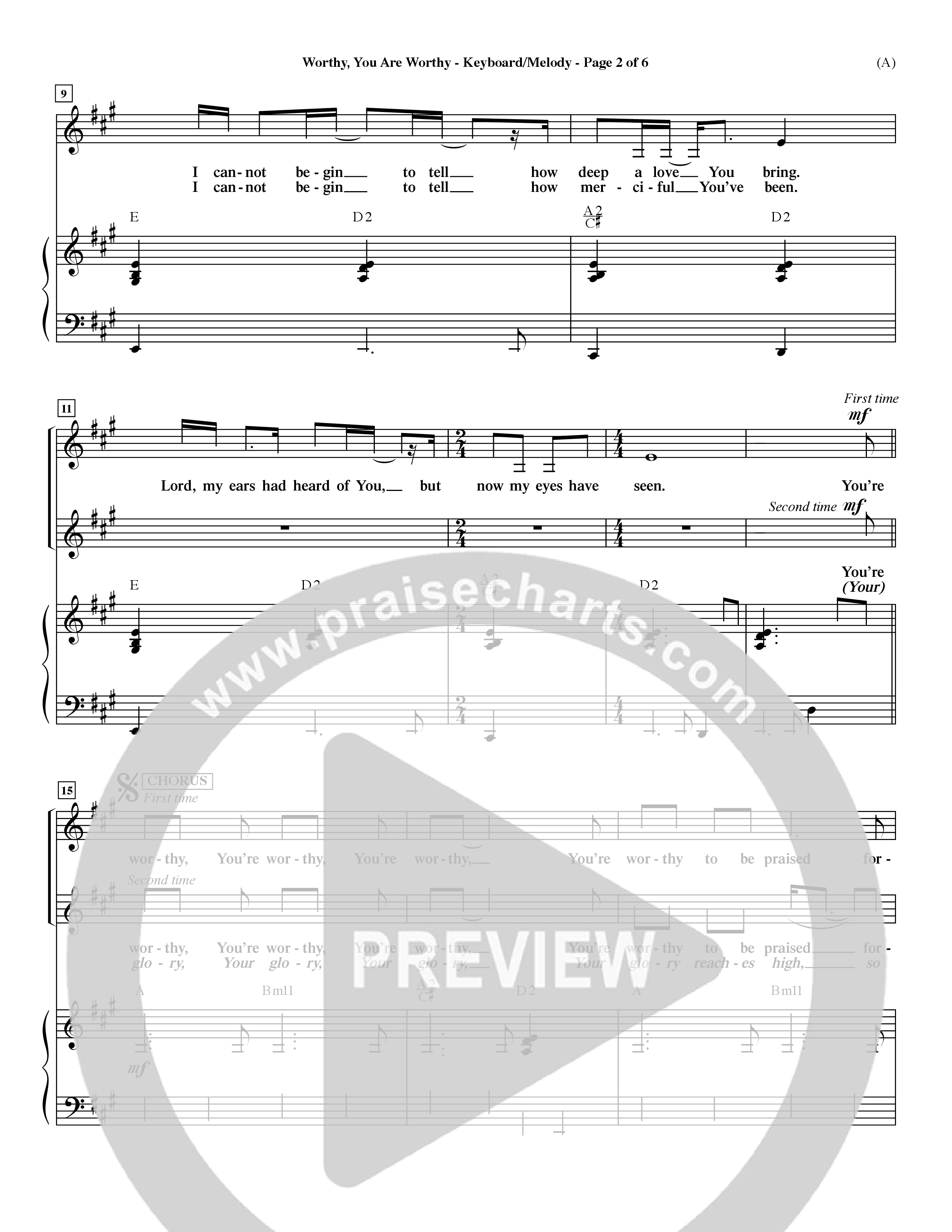 Worthy (Choral Anthem SATB) Vocal Sheet (Word Music / Orch. Dave Williamson)