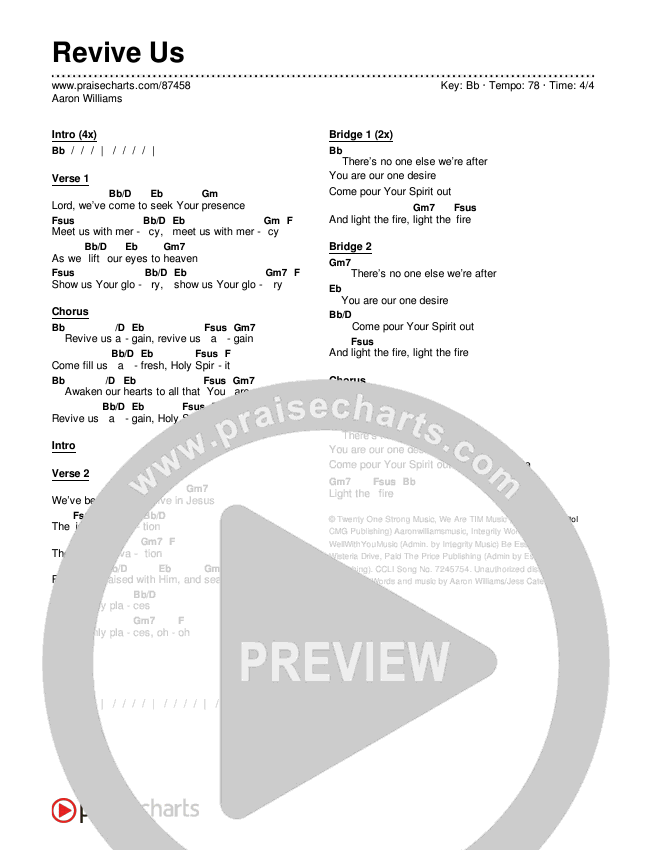 Revive Us Chords & Lyrics (Aaron Williams)