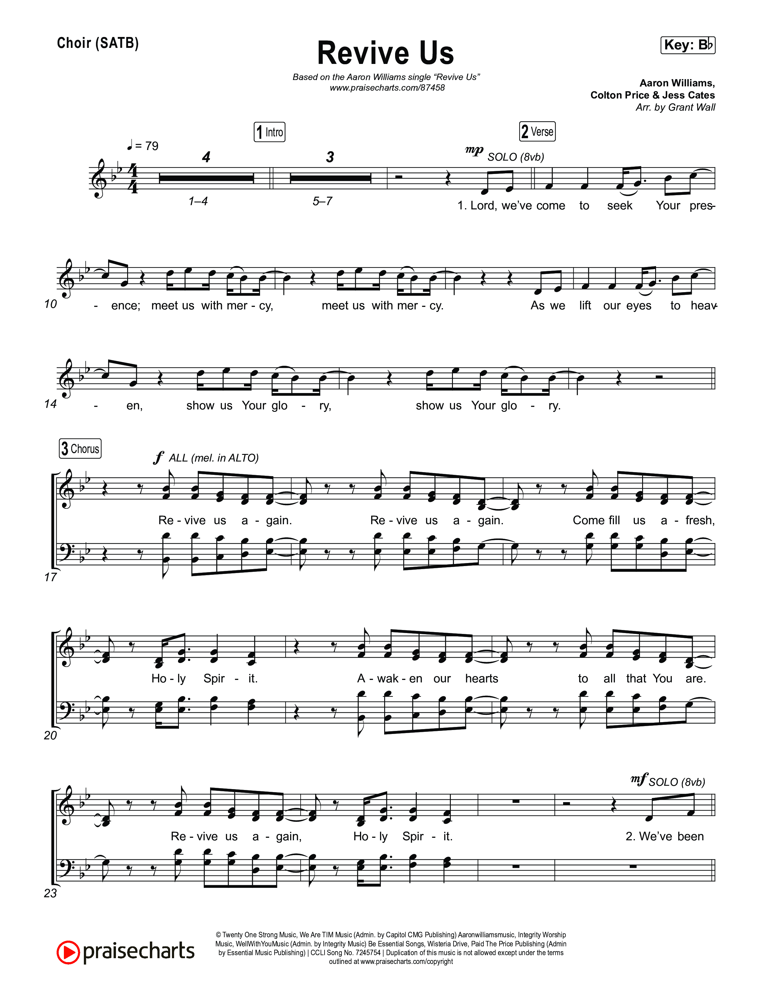 Revive Us Choir Sheet (SATB) (Aaron Williams)