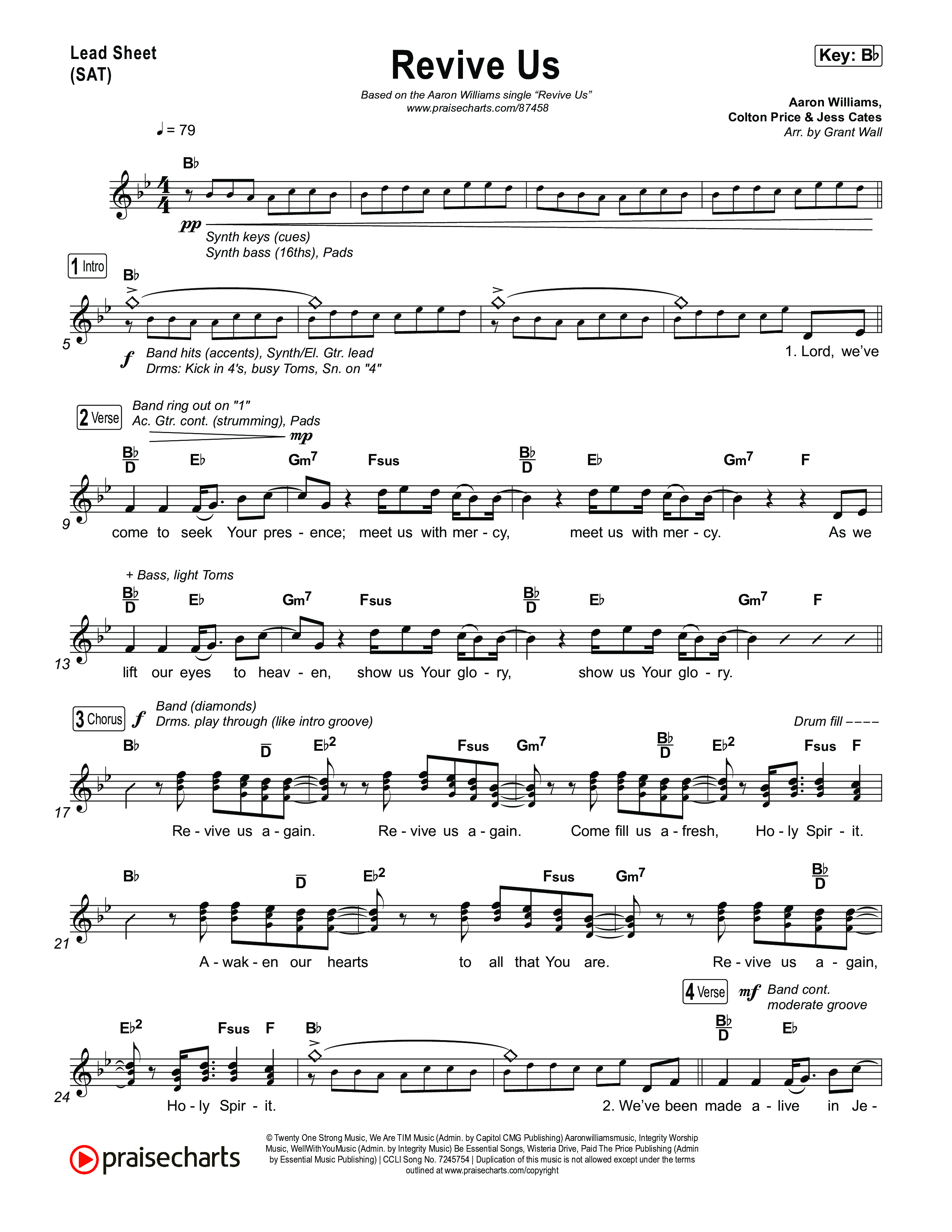 Revive Us Lead Sheet (SAT) (Aaron Williams)