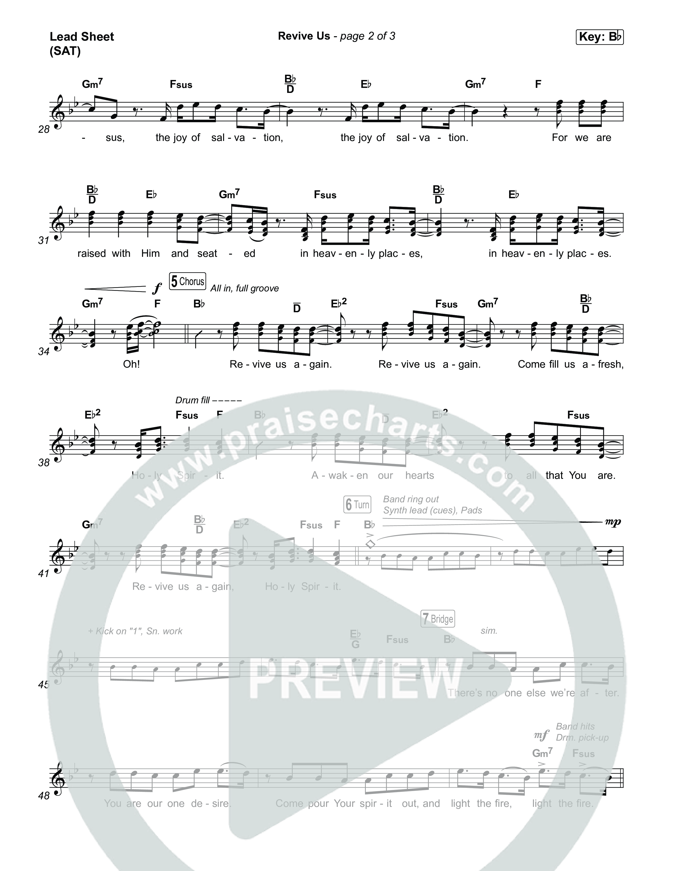 Revive Us Lead Sheet (SAT) (Aaron Williams)