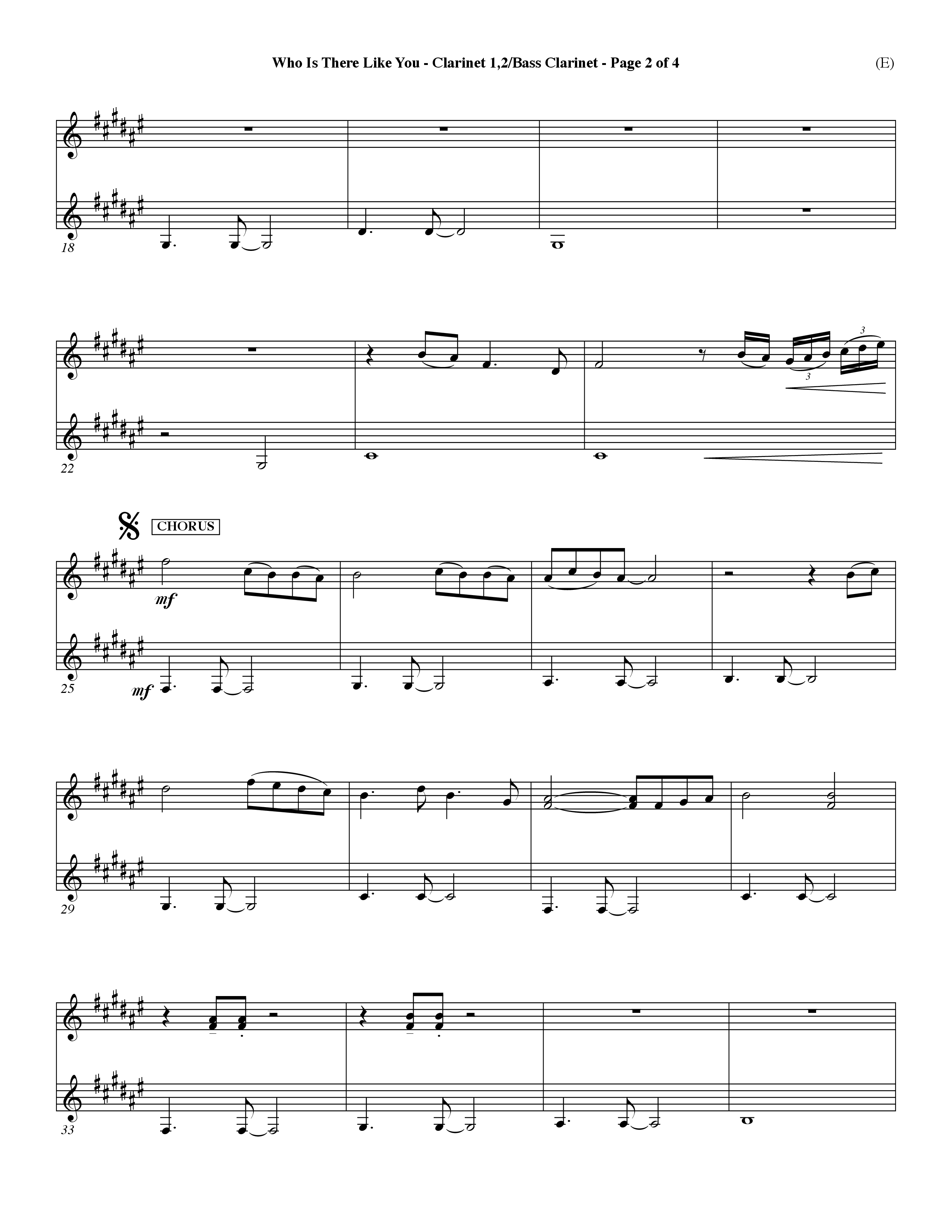 Who is There Like You (Choral Anthem SATB) Clarinet 1/2, Bass Clarinet (Word Music Choral / Orch. Lee Marcum)