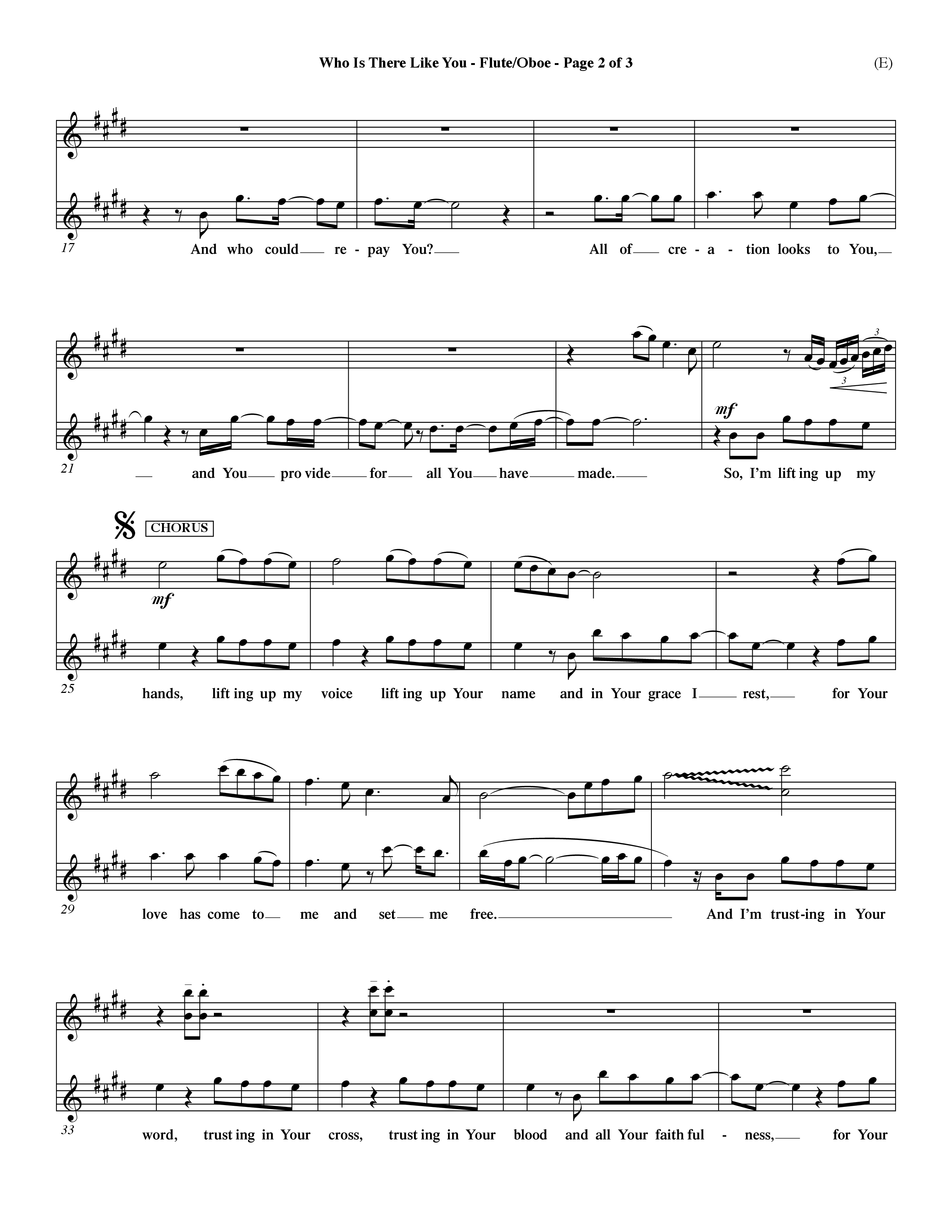 Who is There Like You (Choral Anthem SATB) Flute/Oboe (Word Music Choral / Orch. Lee Marcum)