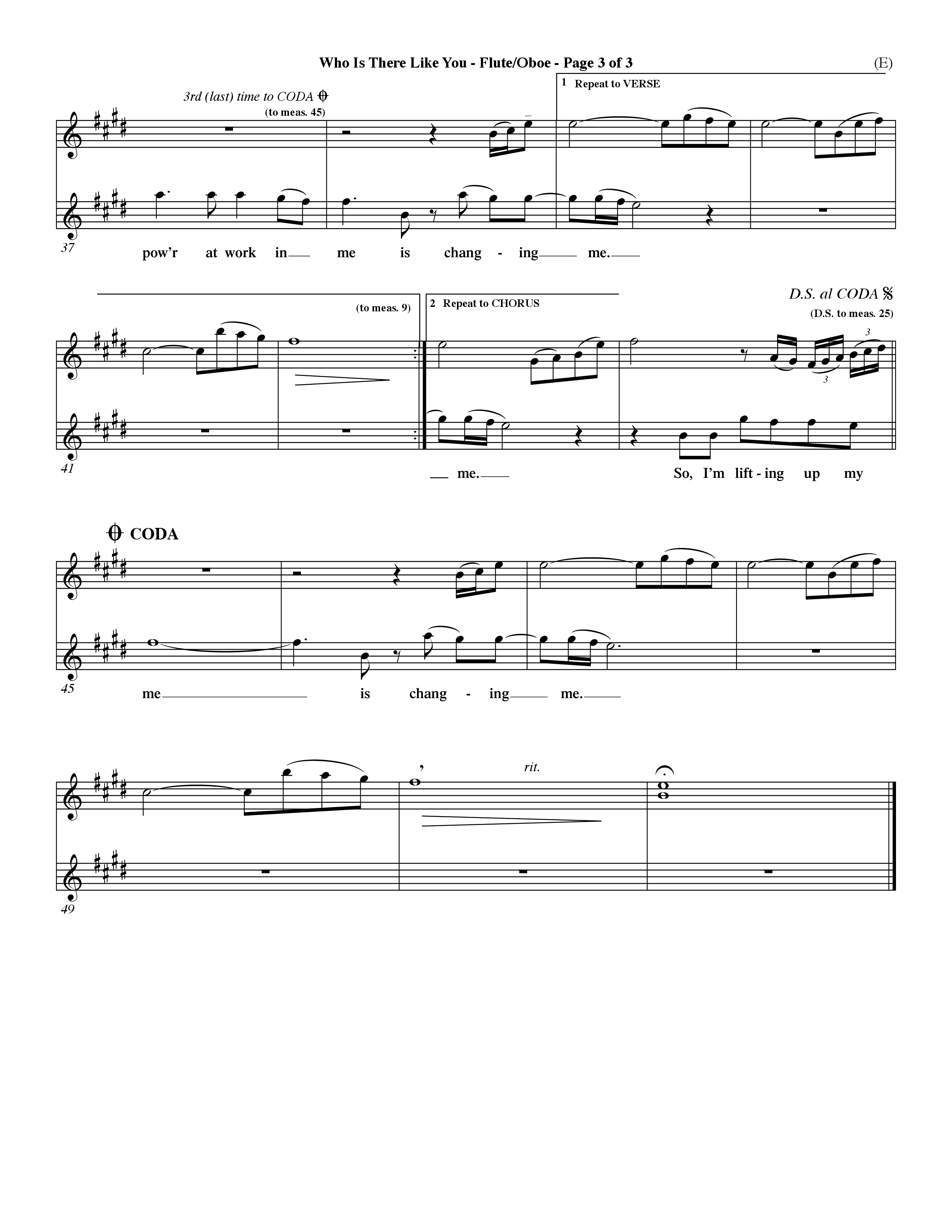 Who is There Like You (Choral Anthem SATB) Flute/Oboe (Word Music Choral / Orch. Lee Marcum)
