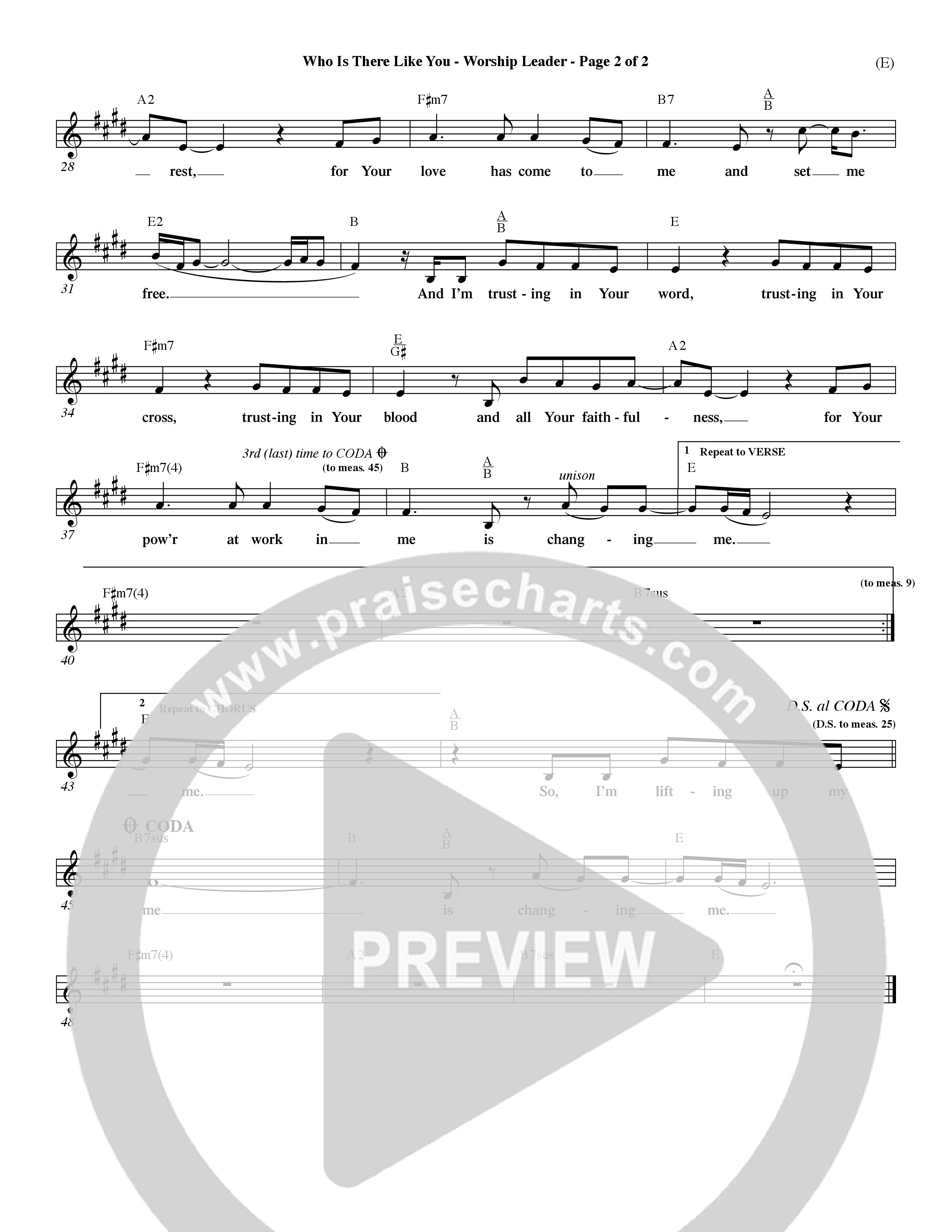Who is There Like You (Choral Anthem SATB) Lead Sheet (Mel) (Word Music Choral / Orch. Lee Marcum)