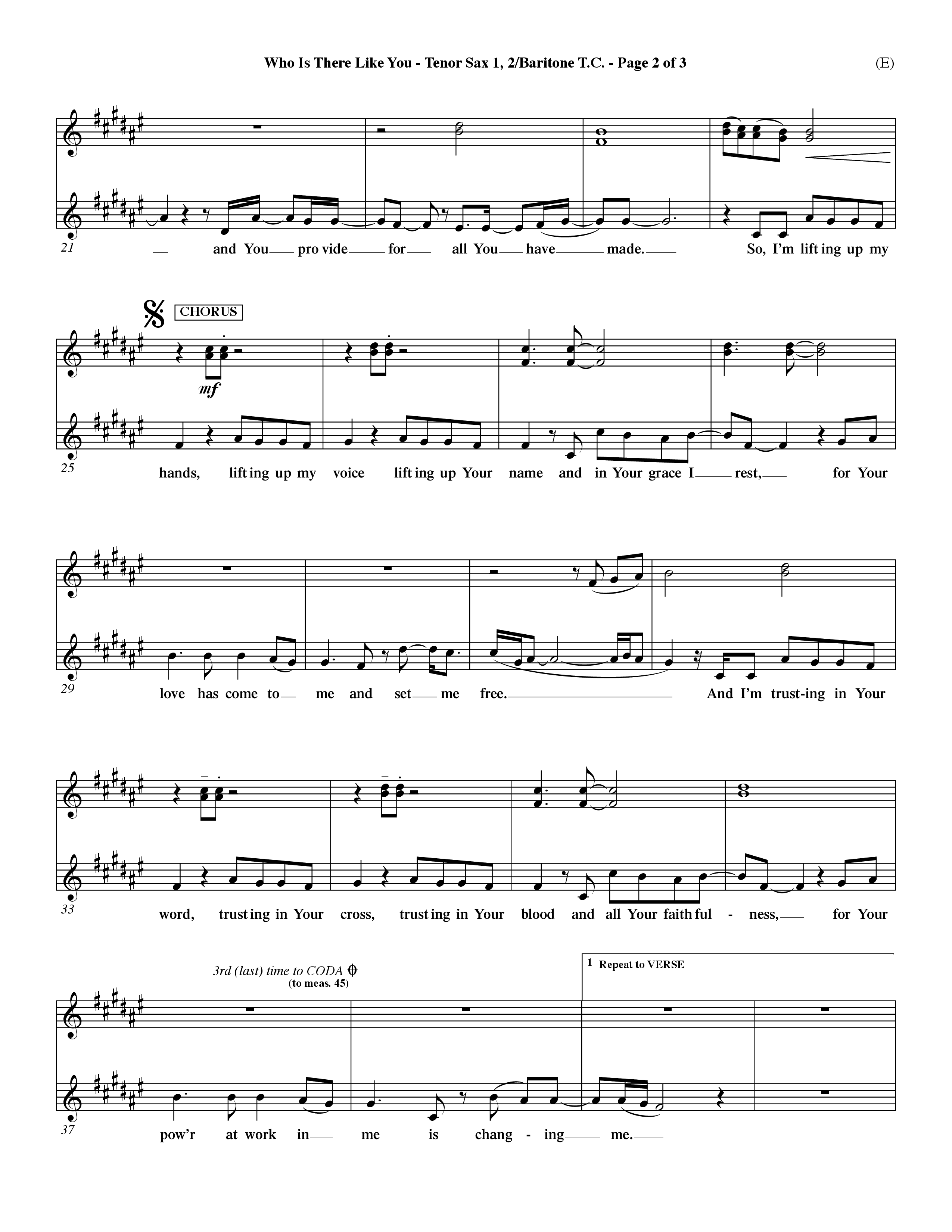 Who is There Like You (Choral Anthem SATB) Tenor Sax/Baritone T.C. (Word Music Choral / Orch. Lee Marcum)