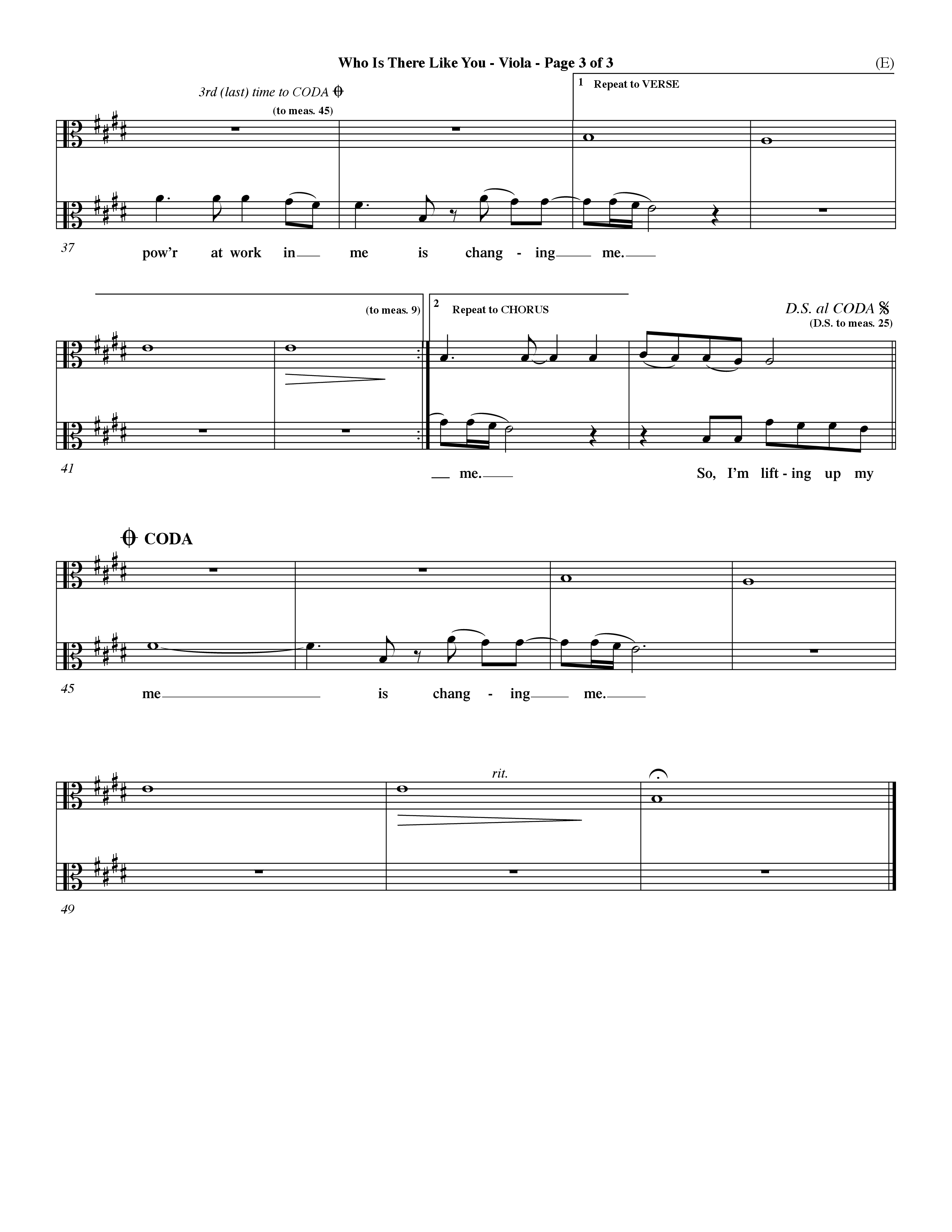 Who is There Like You (Choral Anthem SATB) Viola (Word Music Choral / Orch. Lee Marcum)