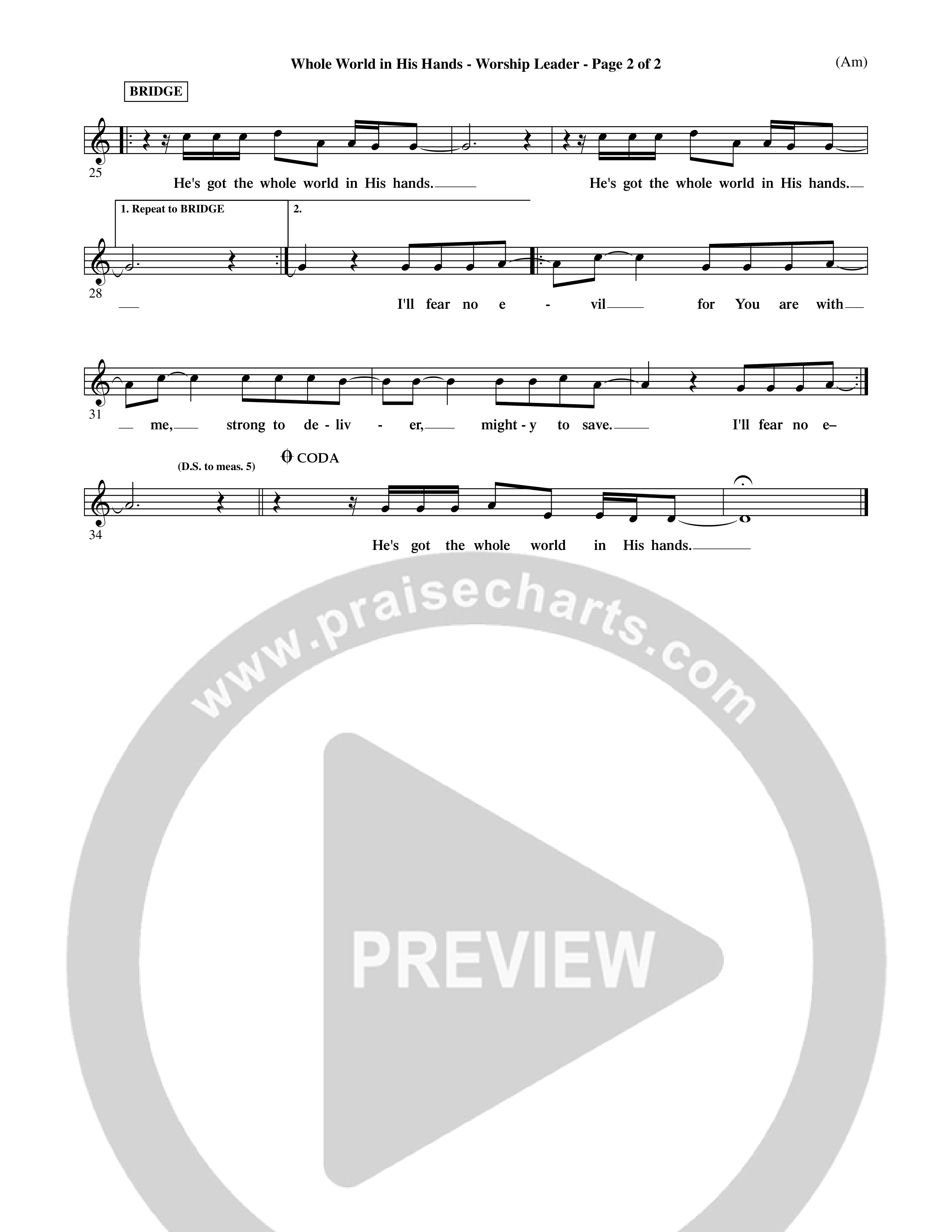Whole World In His Hands (Choral Anthem SATB) Rhythm Pack (Word Music Choral / Arr. David Shipps)