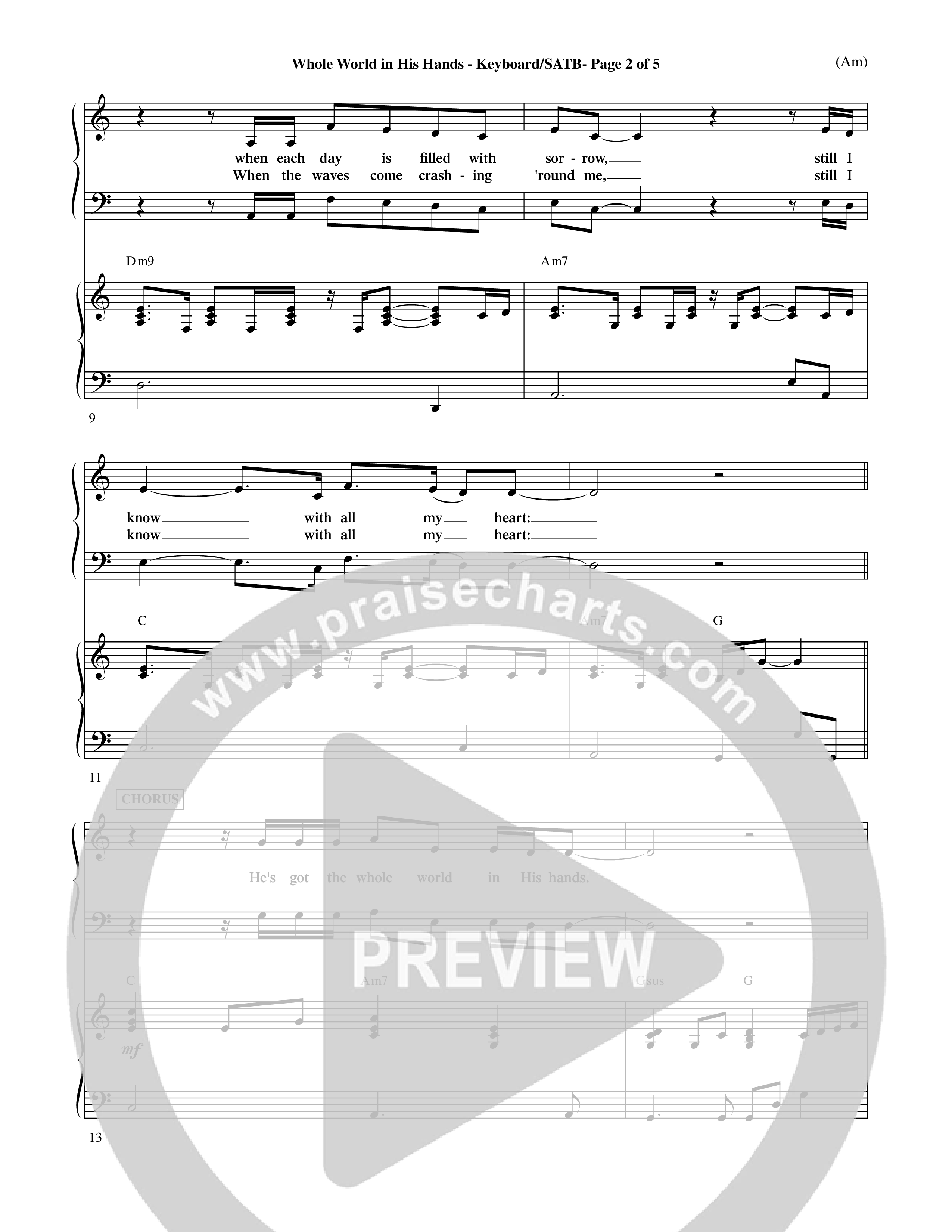 Whole World In His Hands (Choral Anthem SATB) Keyboard/Vocal (SATB) (Word Music Choral / Arr. David Shipps)