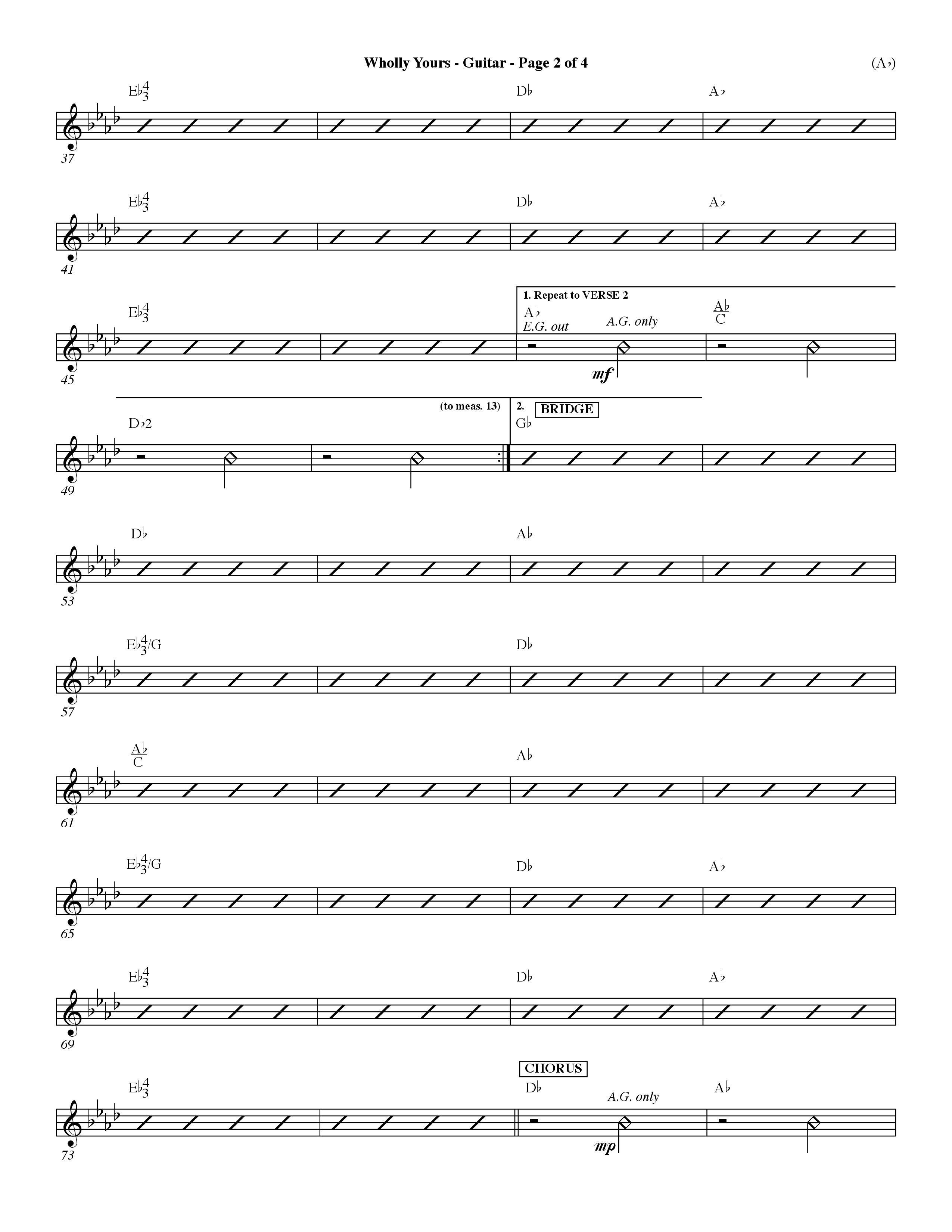 Wholly Yours (Choral Anthem SATB) Acoustic Guitar (Word Music Choral / Orch. Dave Williamson)